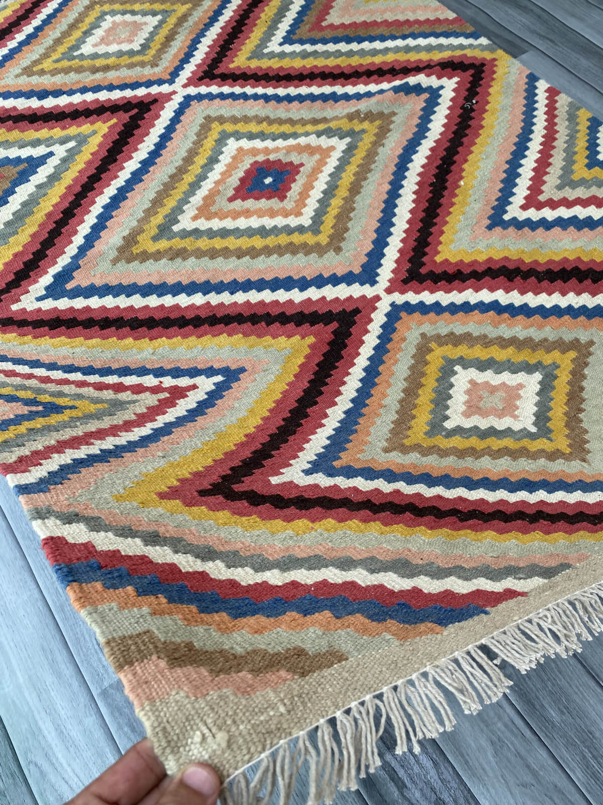 Handmade Afghan Chobi Kilim Rug 168x116 cm KAS#812