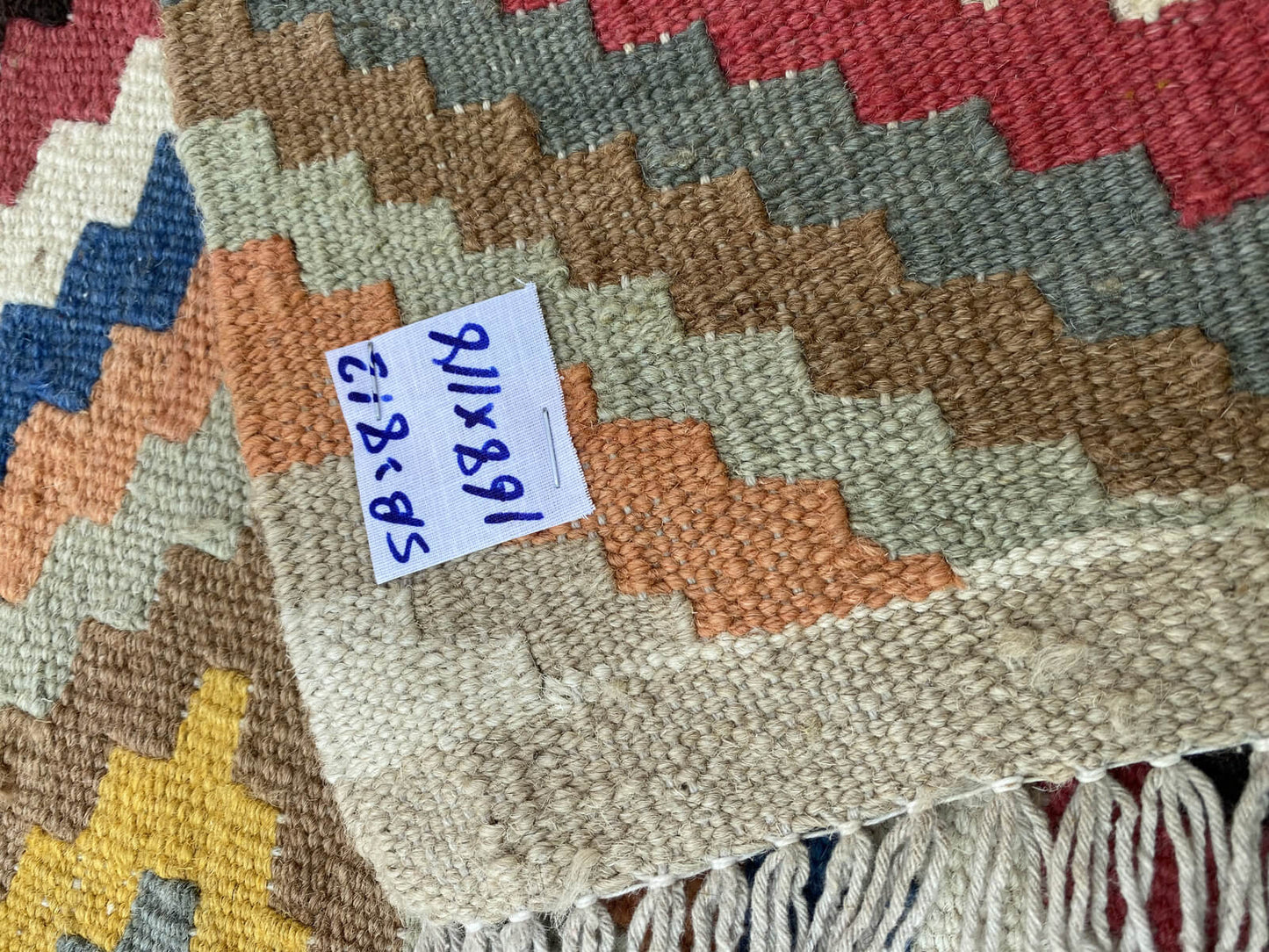 Handmade Afghan Chobi Kilim Rug 168x116 cm KAS#812