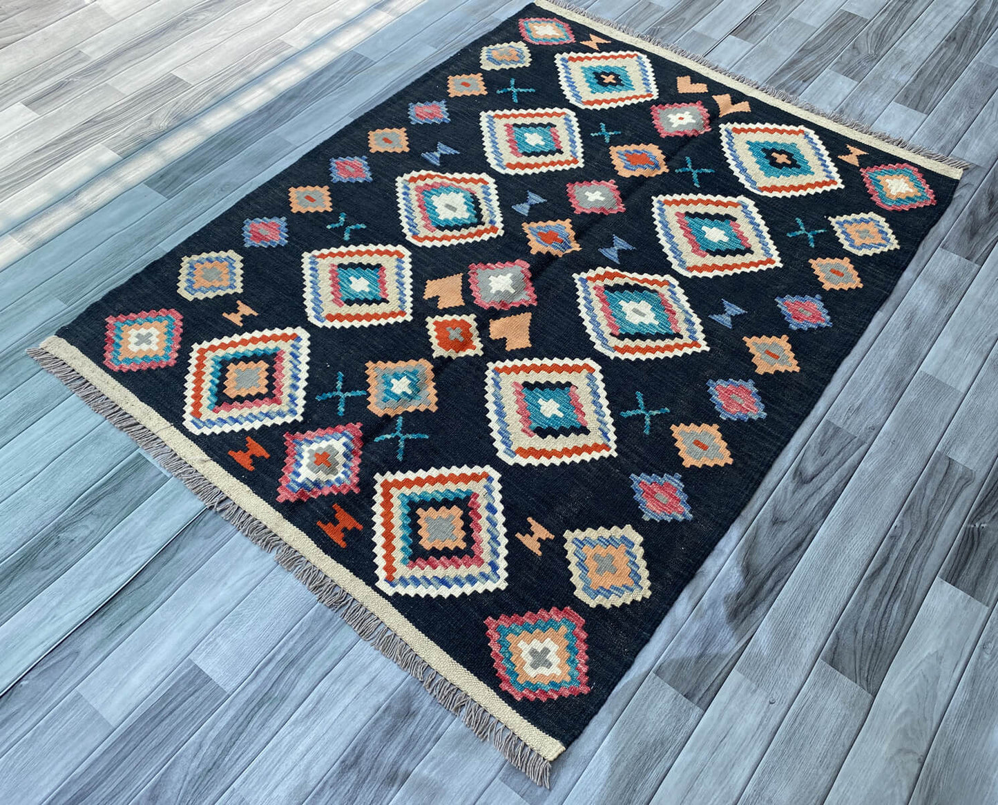 Handmade Afghan Chobi Kilim Rug 166x127 cm KAS#816