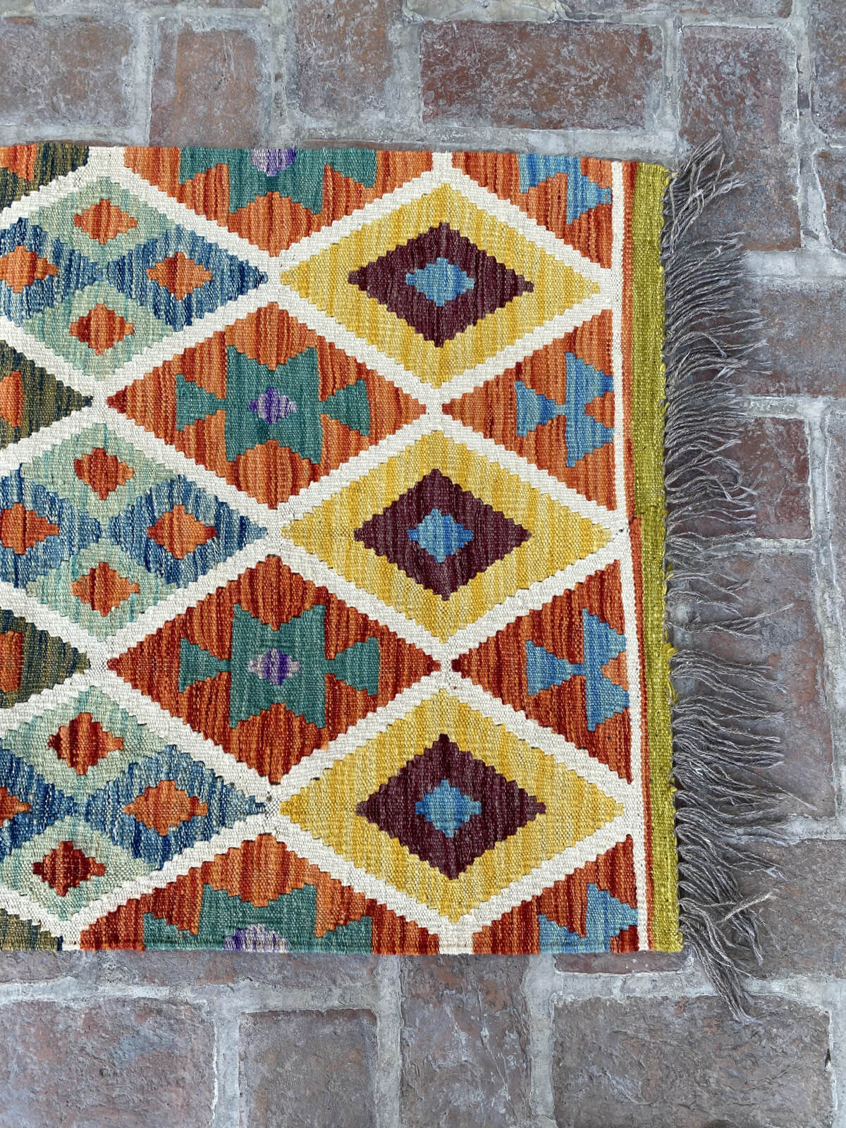 Handmade Afghan Chobi Kilim Runner Rug 386x76 cm KAS#817