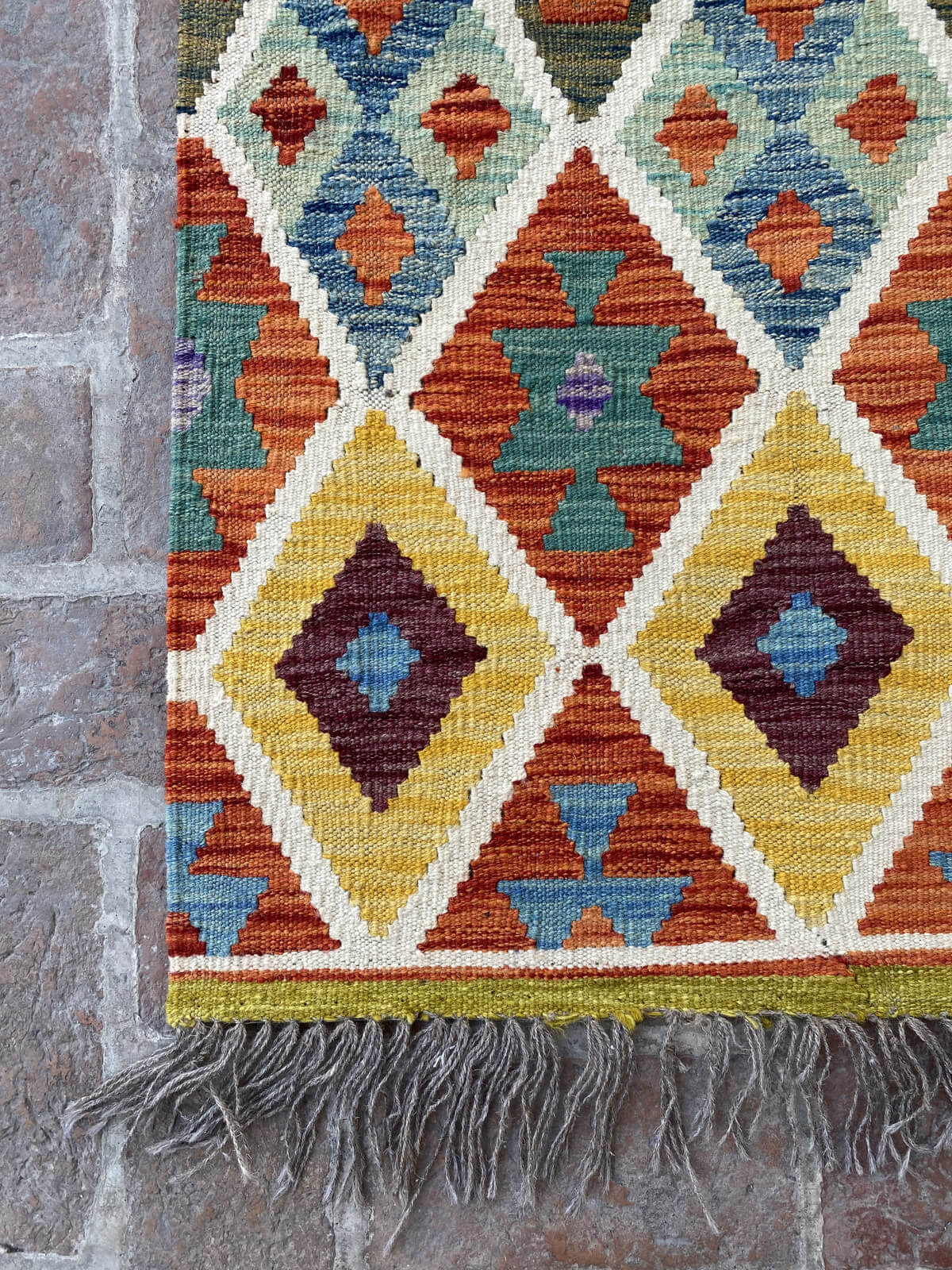 Handmade Afghan Chobi Kilim Runner Rug 386x76 cm KAS#817