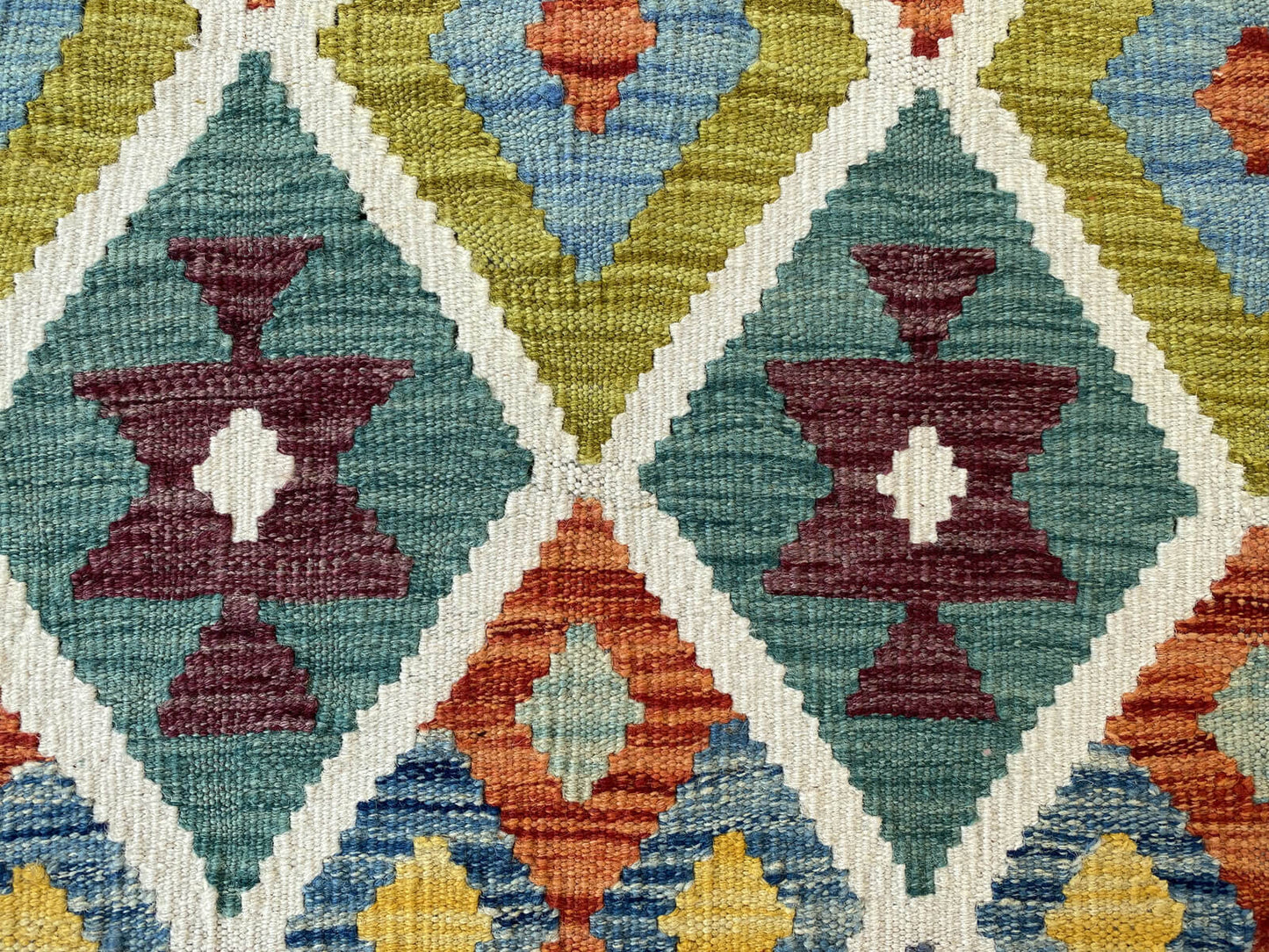 Handmade Afghan Chobi Kilim Runner Rug 386x76 cm KAS#817