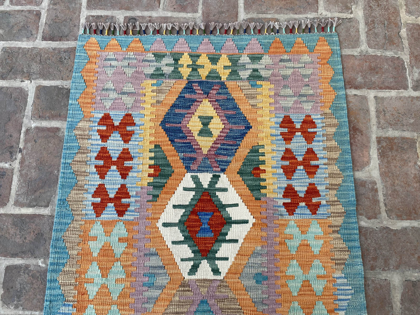 Handmade Afghan Chobi Kilim Runner Rug 480x86 cm KAS#818