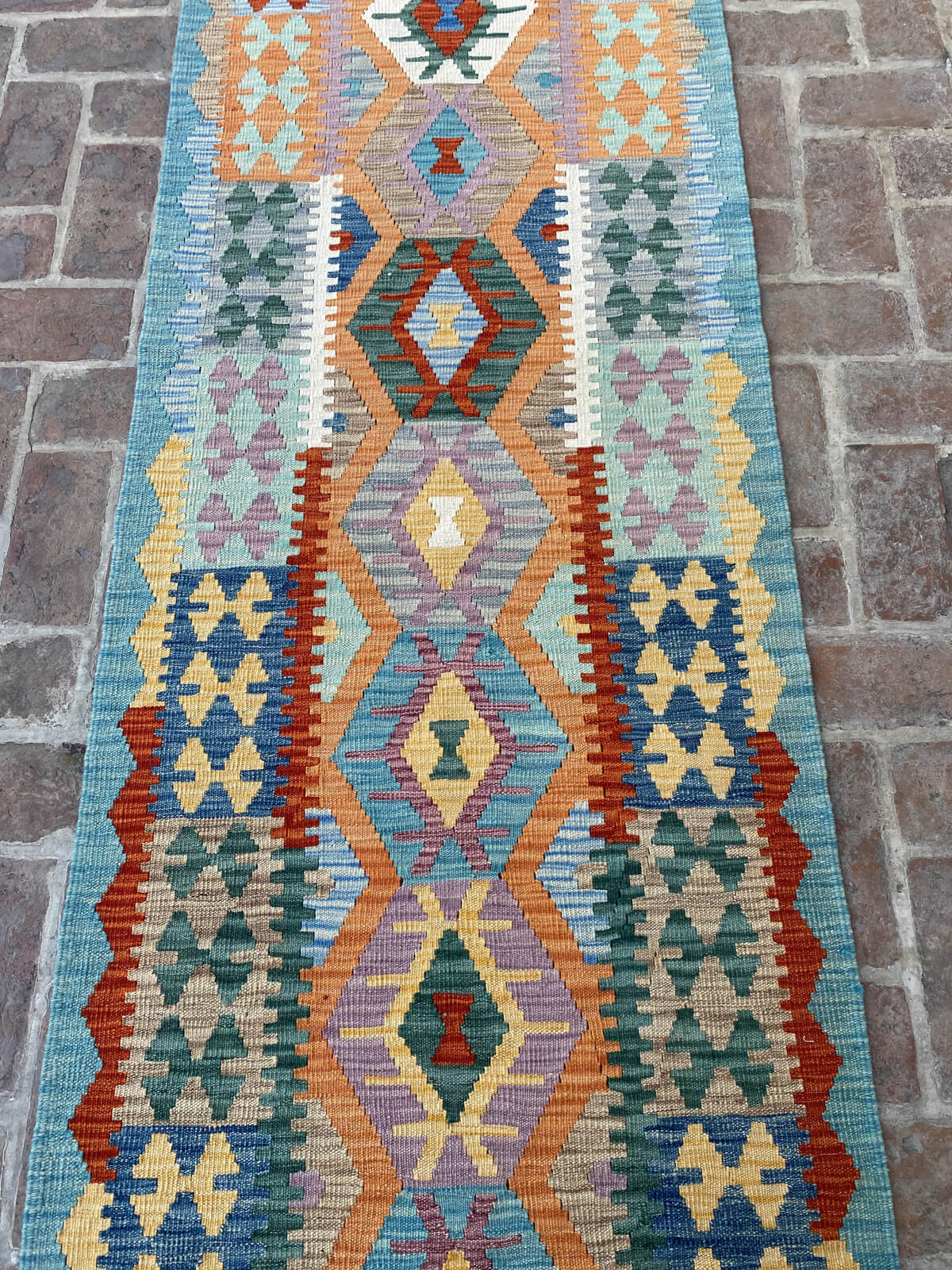 Handmade Afghan Chobi Kilim Runner Rug 480x86 cm KAS#818