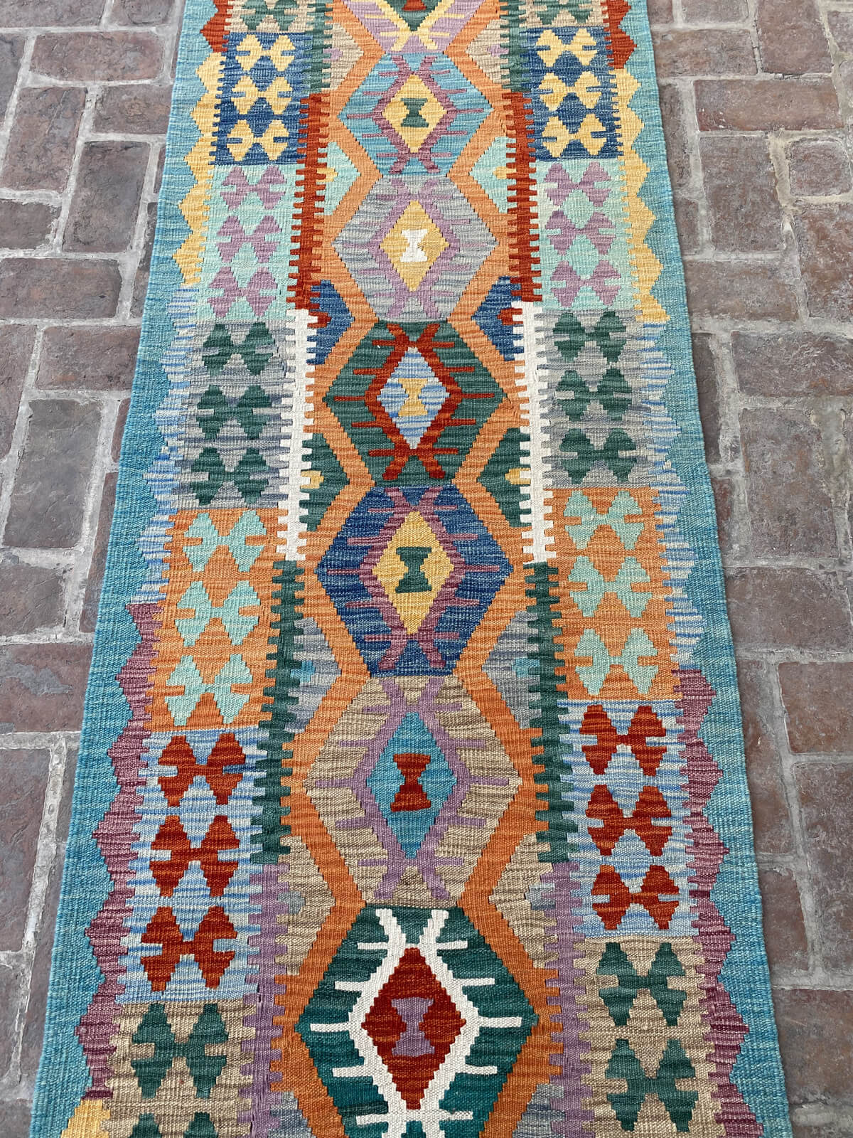Handmade Afghan Chobi Kilim Runner Rug 480x86 cm KAS#818