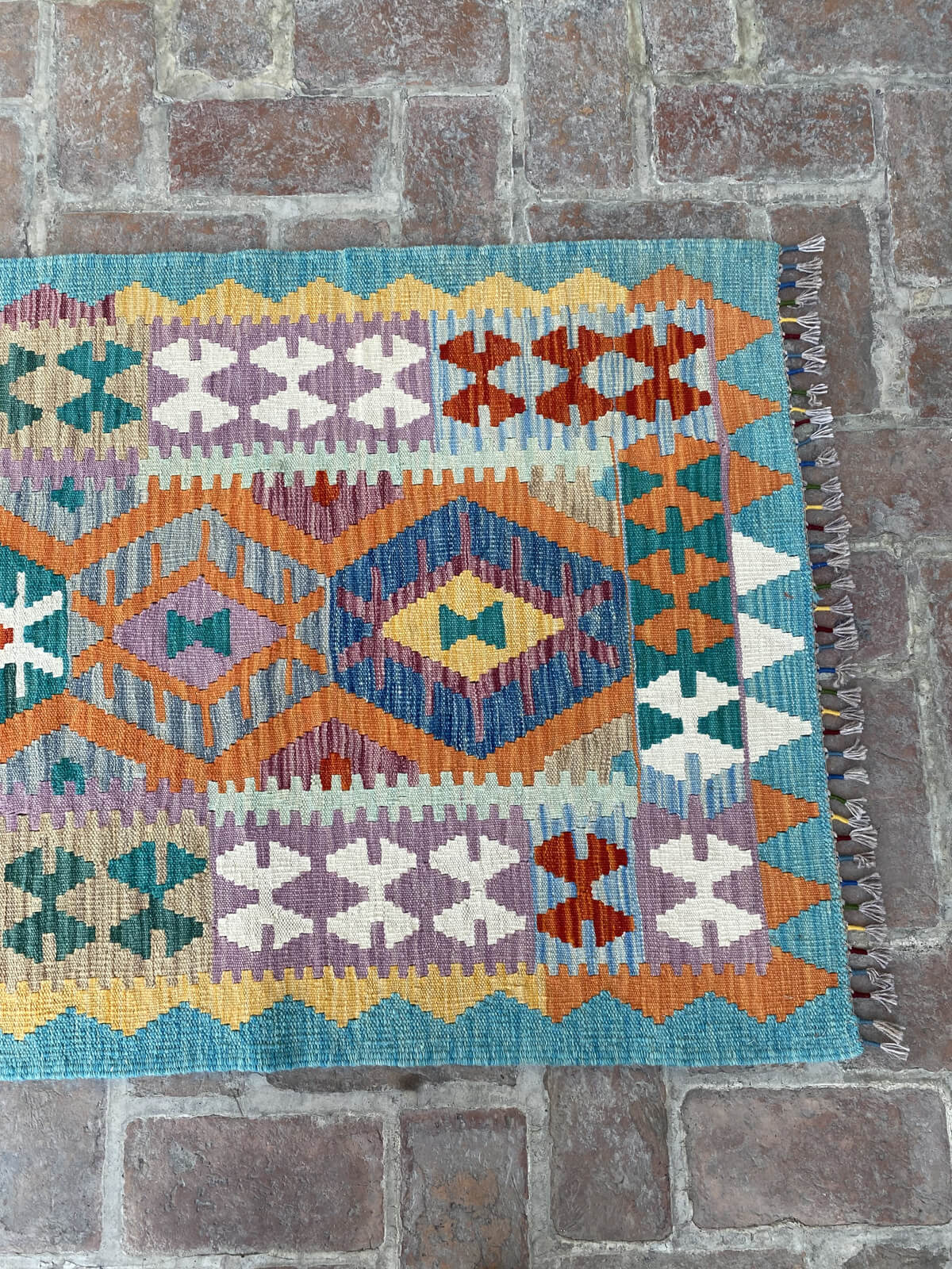 Handmade Afghan Chobi Kilim Runner Rug 480x86 cm KAS#818
