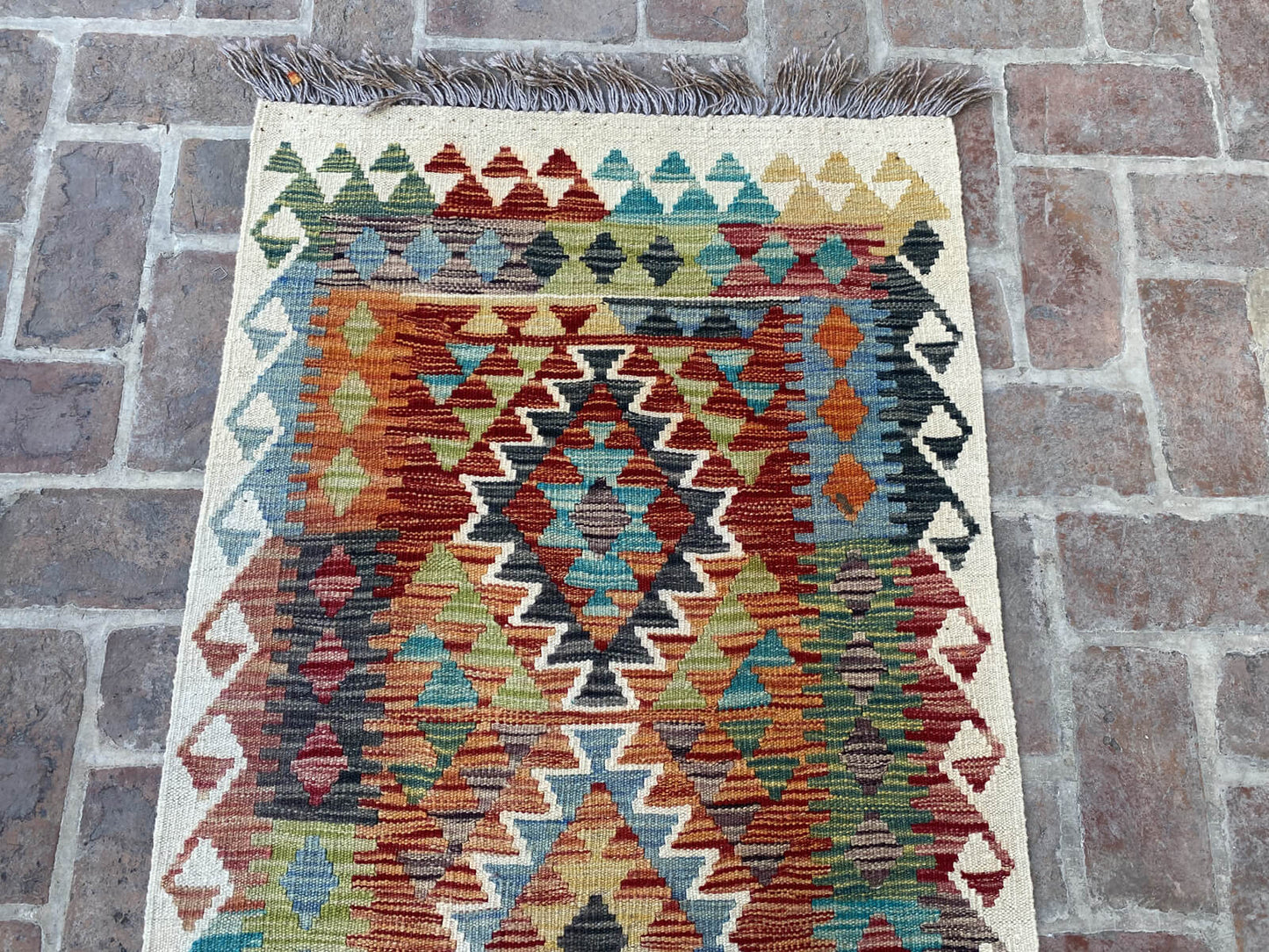 Handmade Afghan Chobi Kilim Runner Rug 492x82 cm KAS#819