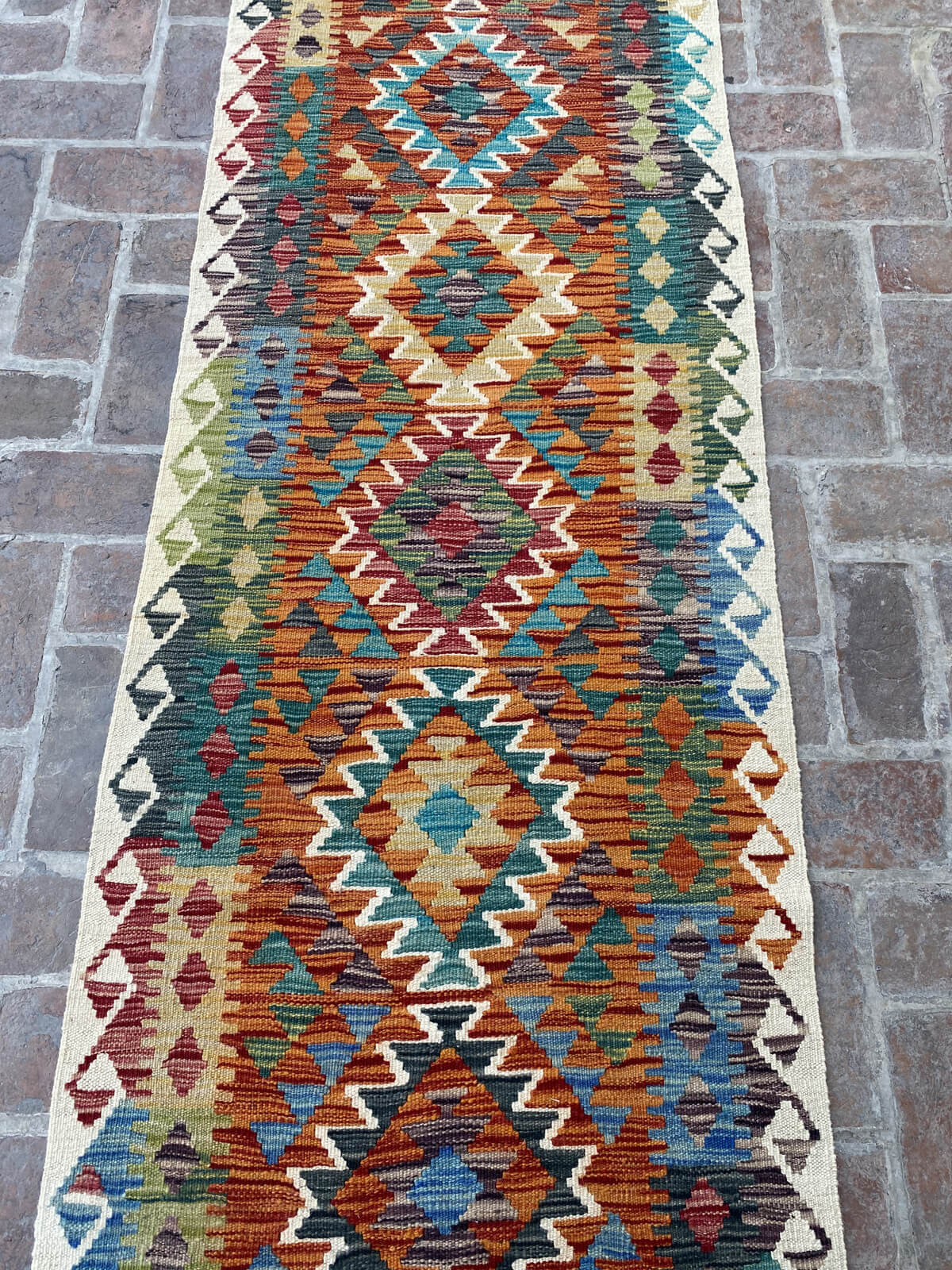Handmade Afghan Chobi Kilim Runner Rug 492x82 cm KAS#819