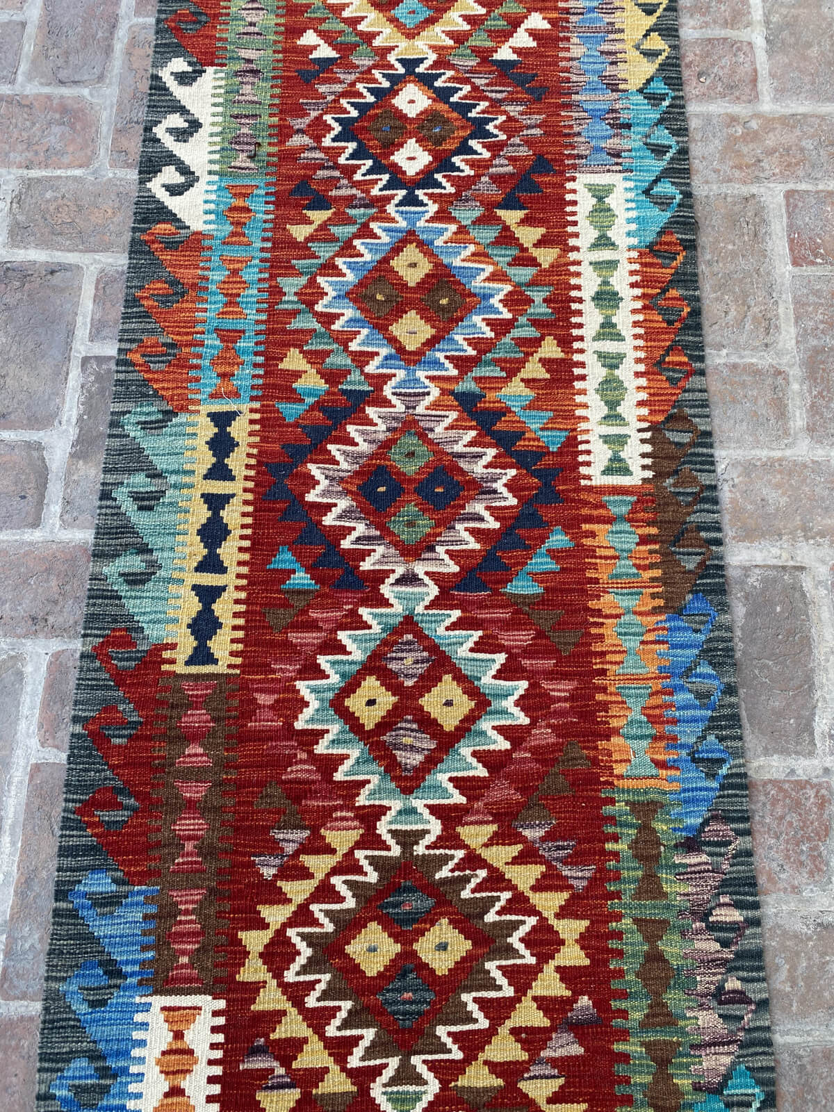 Handmade Afghan Chobi Kilim Runner Rug 488x78 cm KAS#820