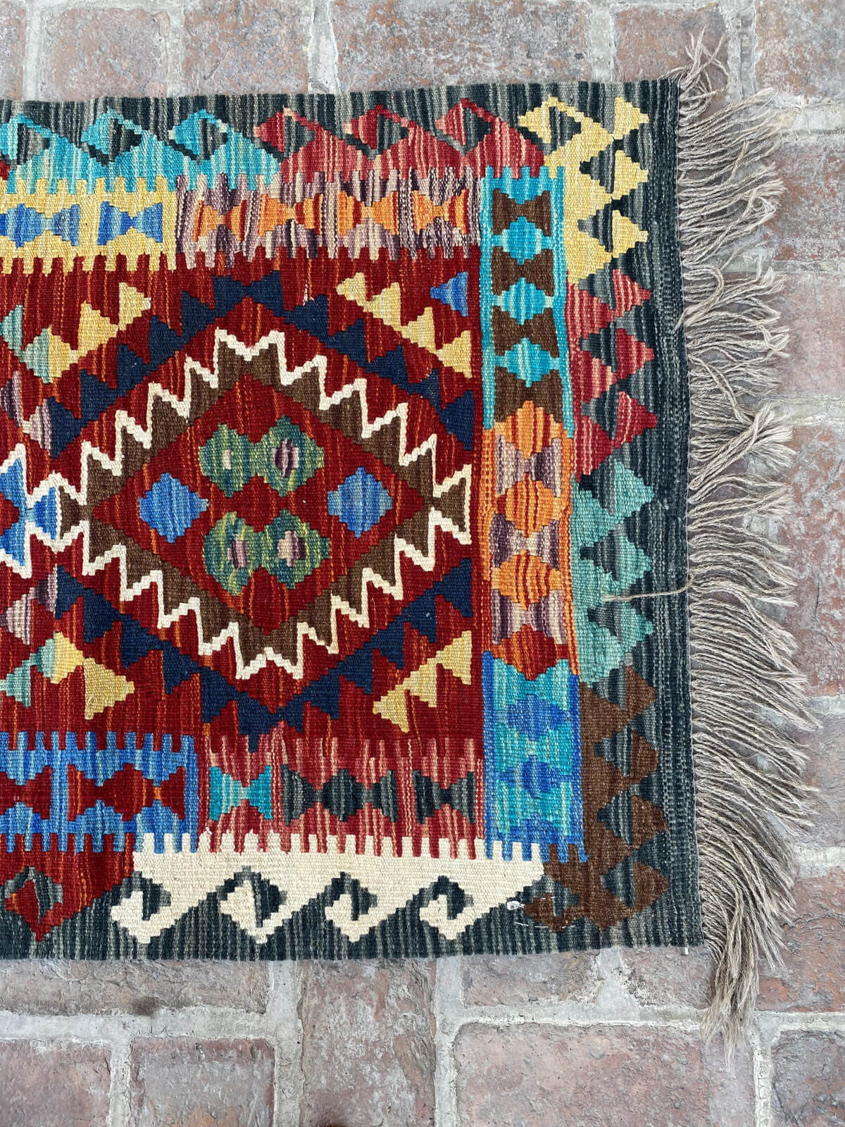Handmade Afghan Chobi Kilim Runner Rug 488x78 cm KAS#820