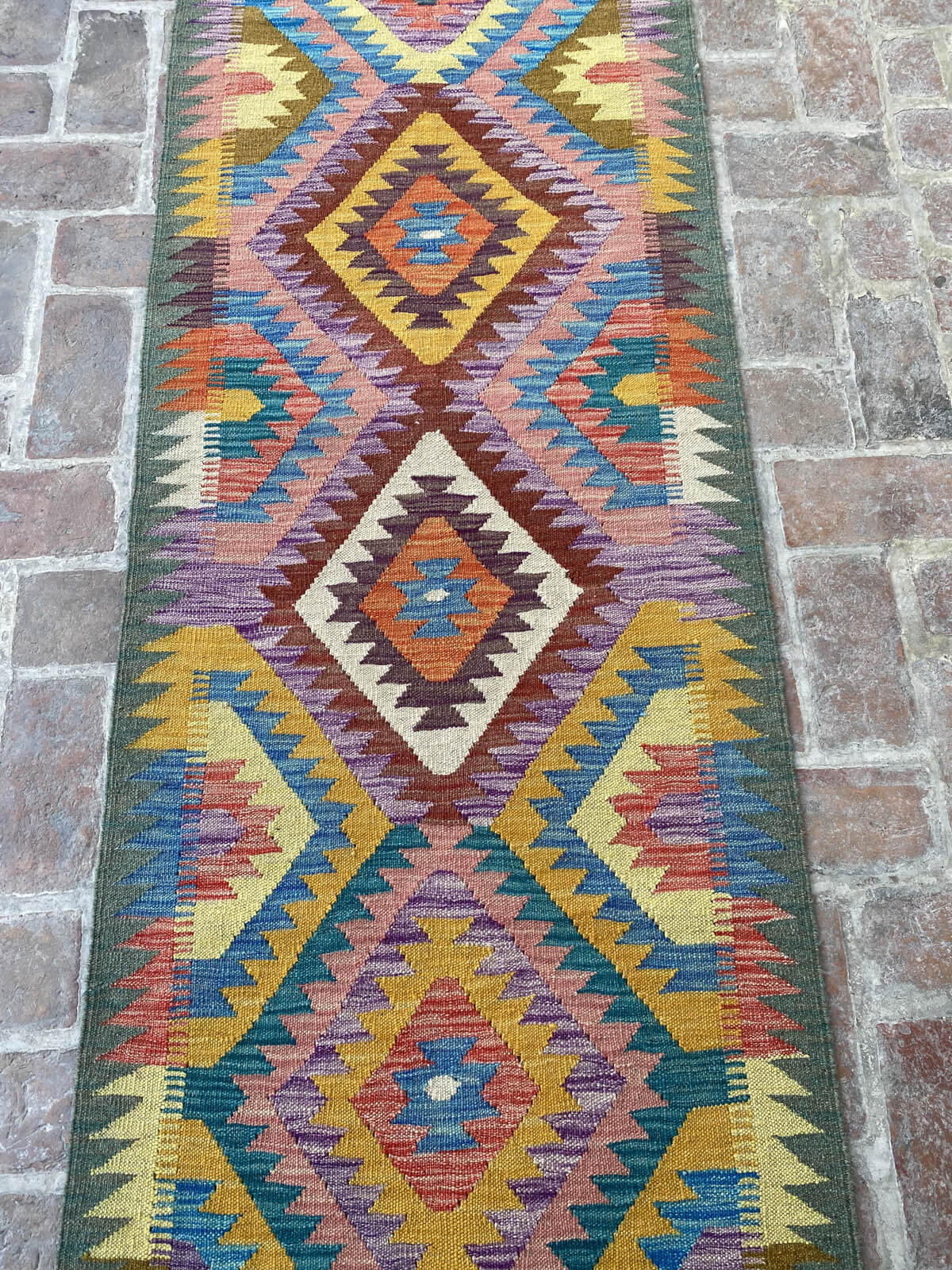 Handmade Afghan Chobi Kilim Runner Rug 491x81 cm KAS#821