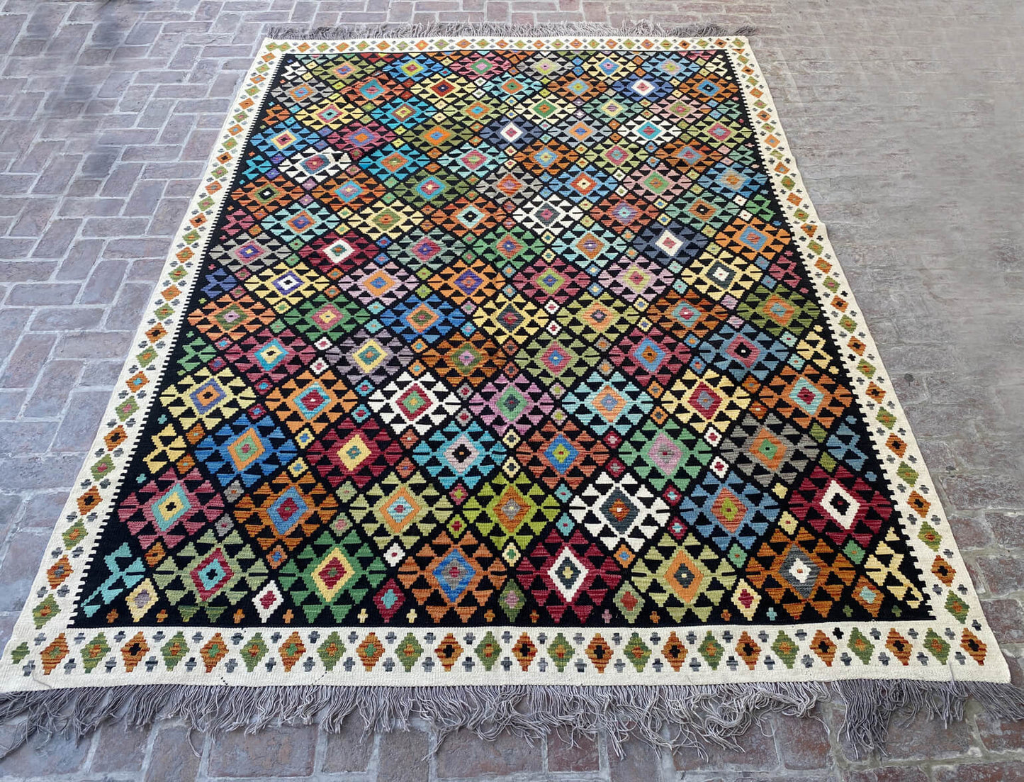 Handmade Afghan Chobi Kilim Rug 348x258 cm KAS#823