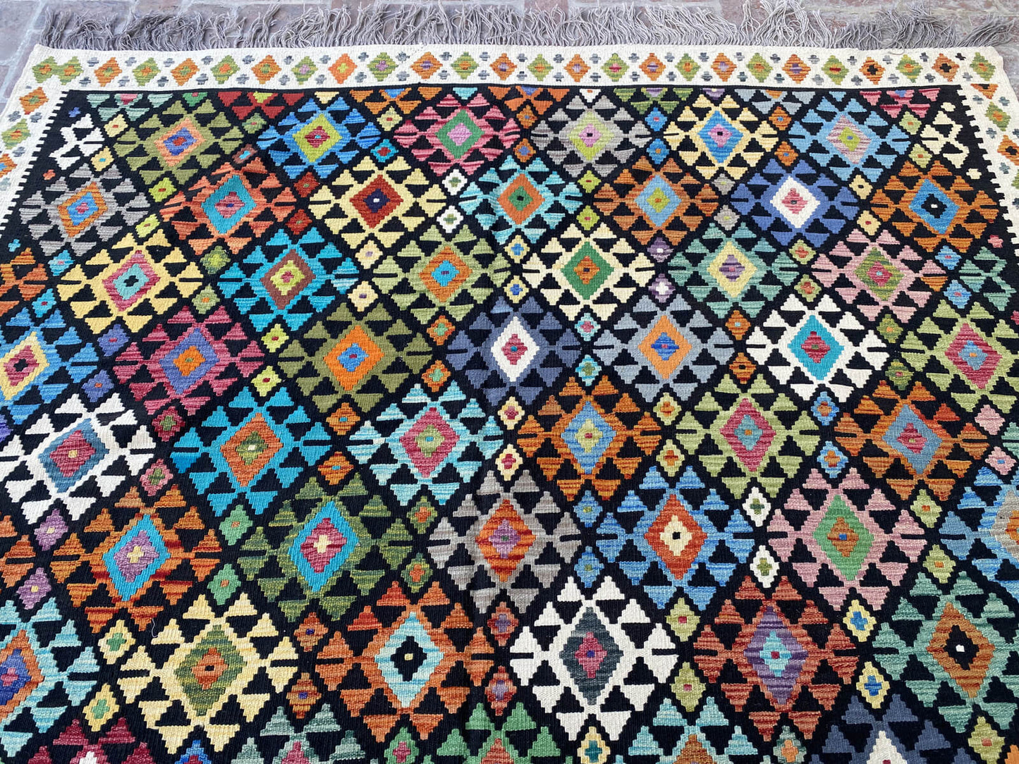 Handmade Afghan Chobi Kilim Rug 348x258 cm KAS#823