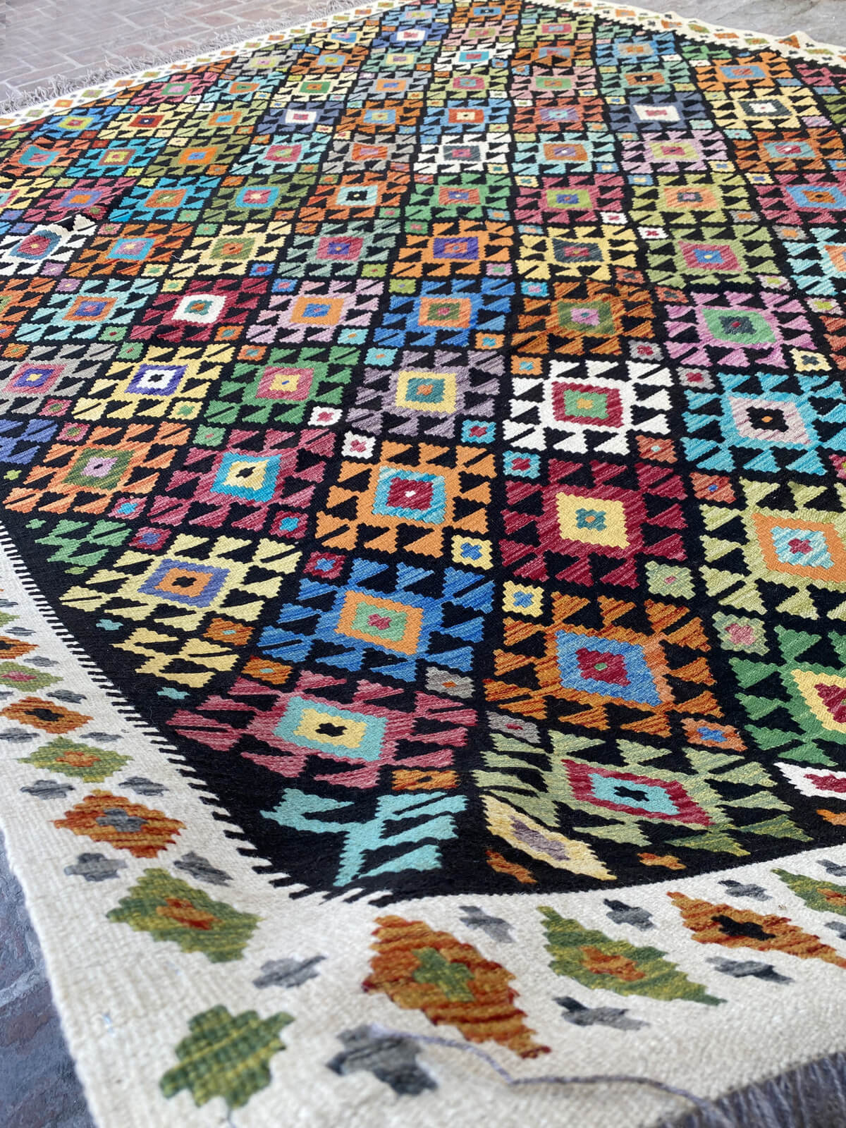 Handmade Afghan Chobi Kilim Rug 348x258 cm KAS#823