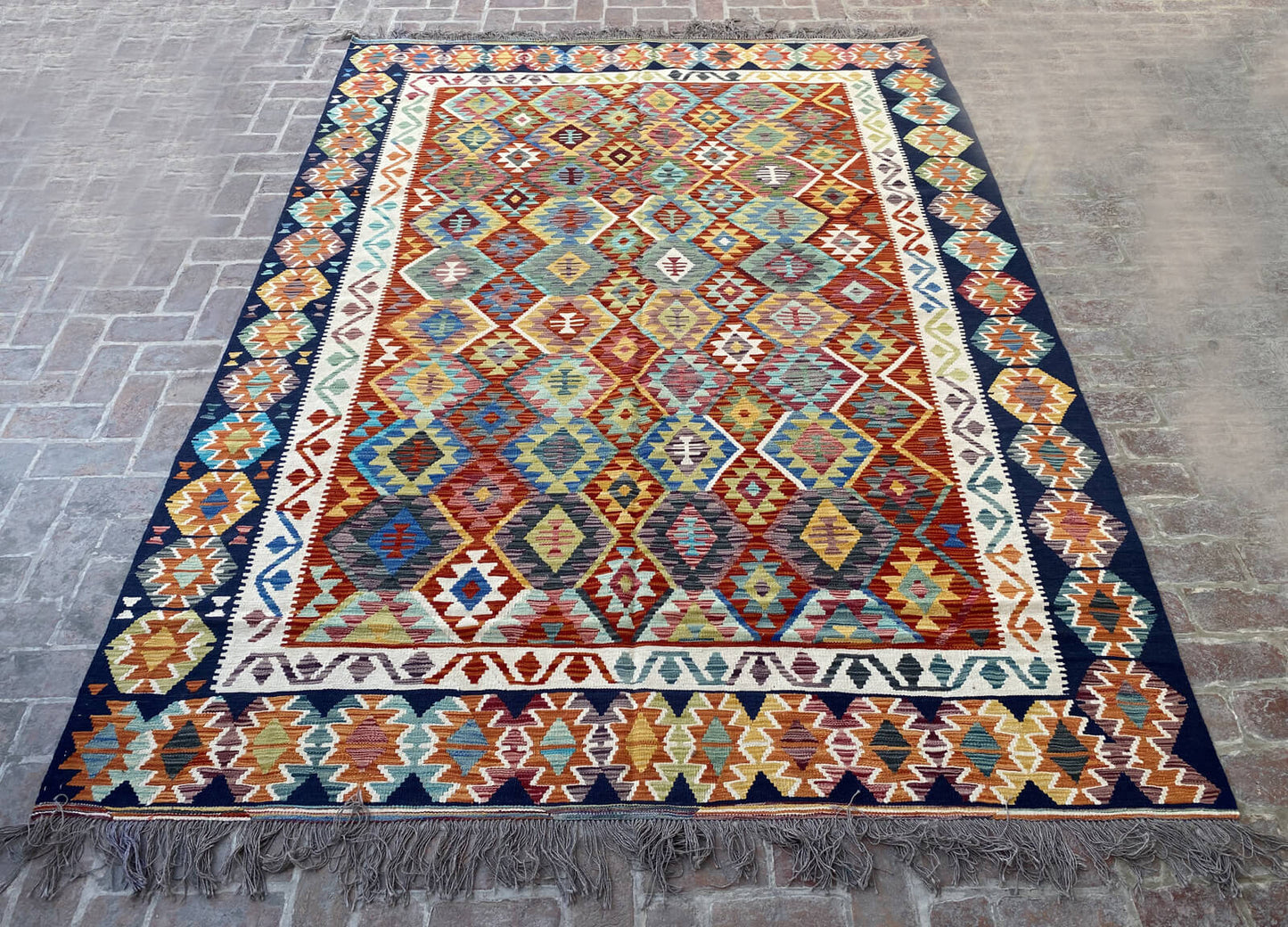 Handmade Afghan Chobi Kilim Rug 345x256 cm KAS#825