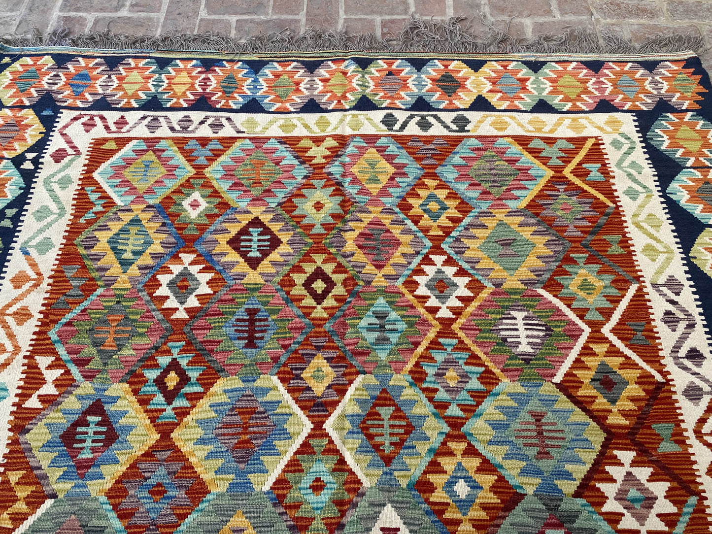 Handmade Afghan Chobi Kilim Rug 345x256 cm KAS#825