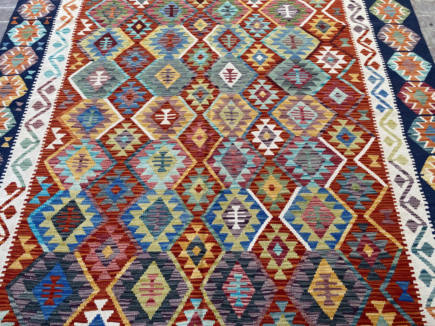 Handmade Afghan Chobi Kilim Rug 345x256 cm KAS#825