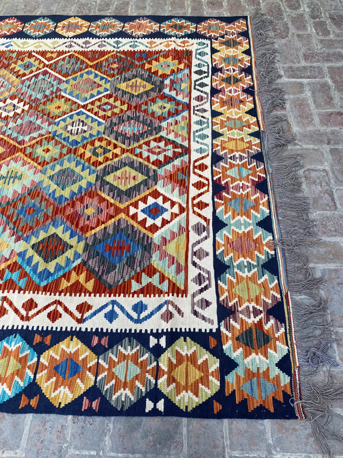 Handmade Afghan Chobi Kilim Rug 345x256 cm KAS#825