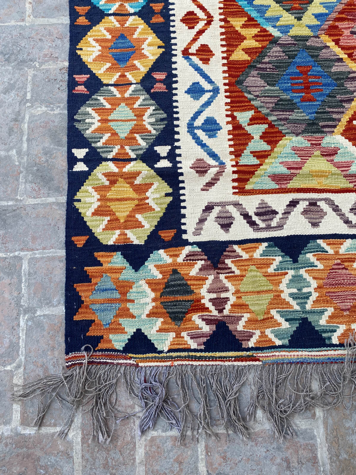 Handmade Afghan Chobi Kilim Rug 345x256 cm KAS#825