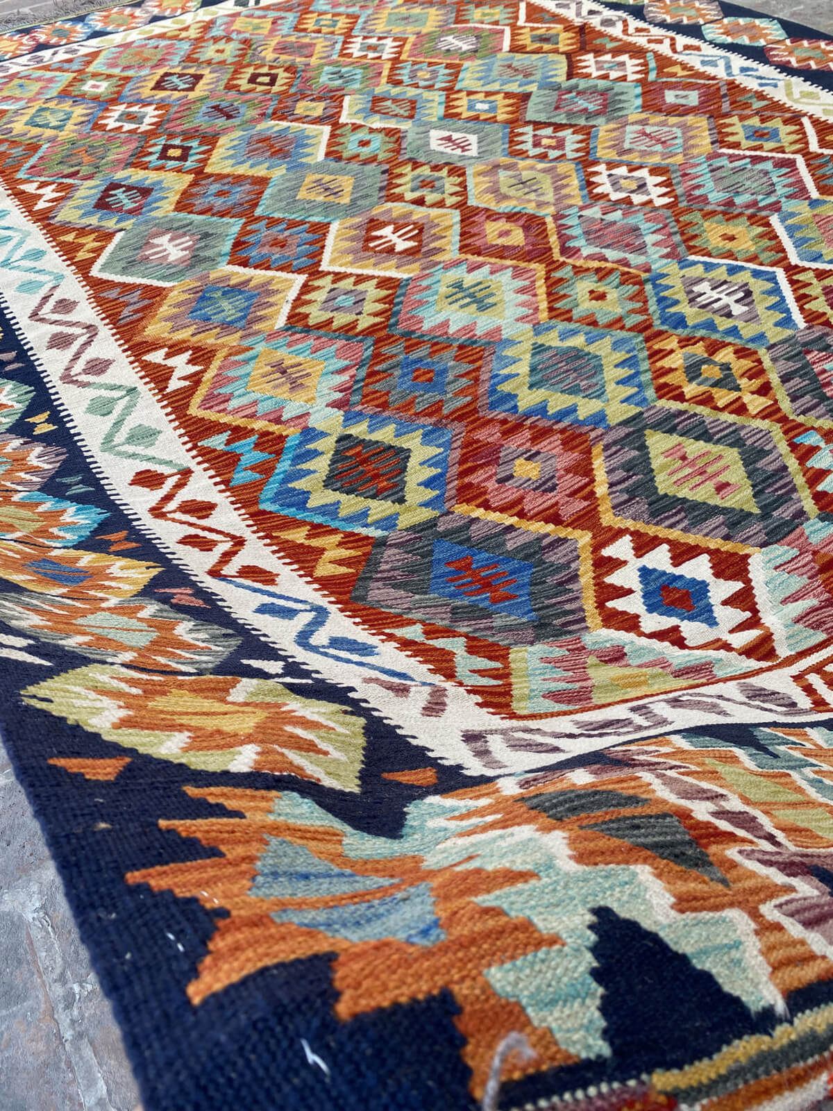 Handmade Afghan Chobi Kilim Rug 345x256 cm KAS#825