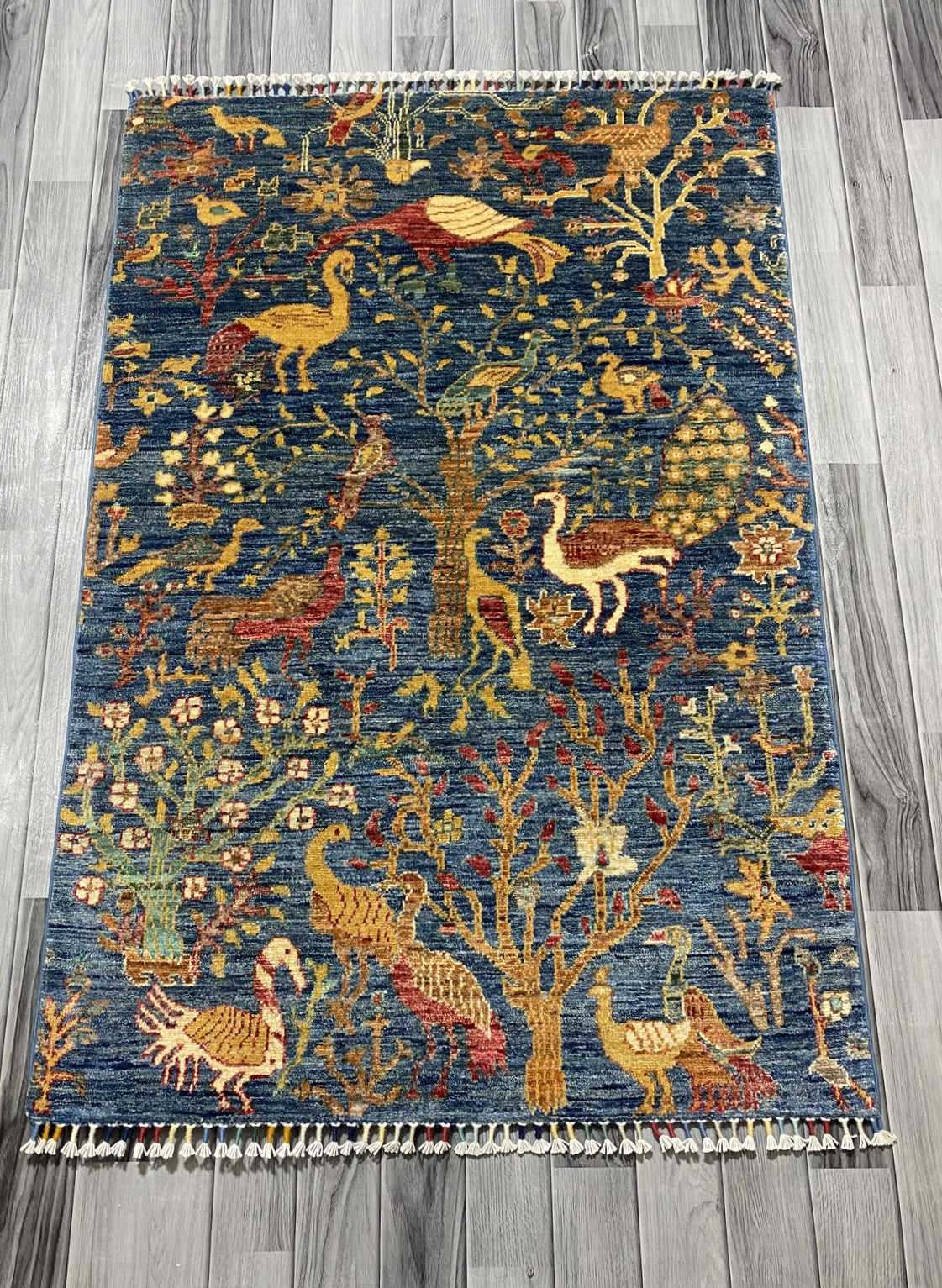 Handmade Chobi Pictorial Wool Rug 150 CM x 100 CM ( SS#68 )