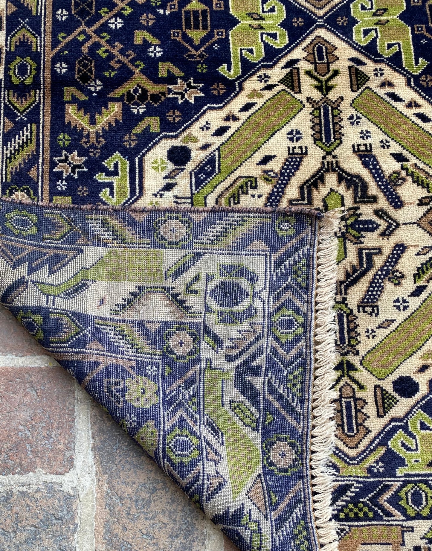 Handmade Afghan Traditional Balochi Rug 204 CM x 110 CM KAS#307