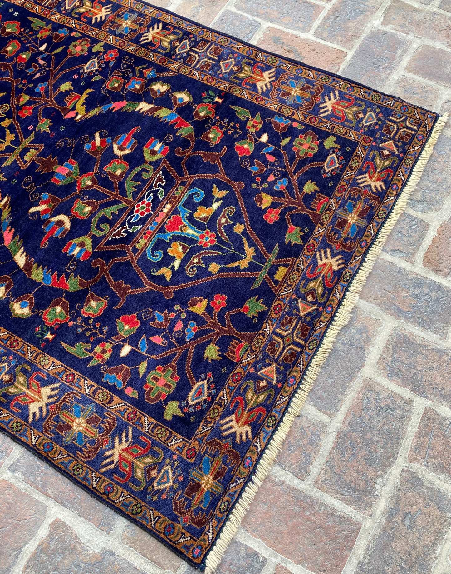Handmade Afghan Traditional Balochi Rug 245 CM x 118 CM KAS#306