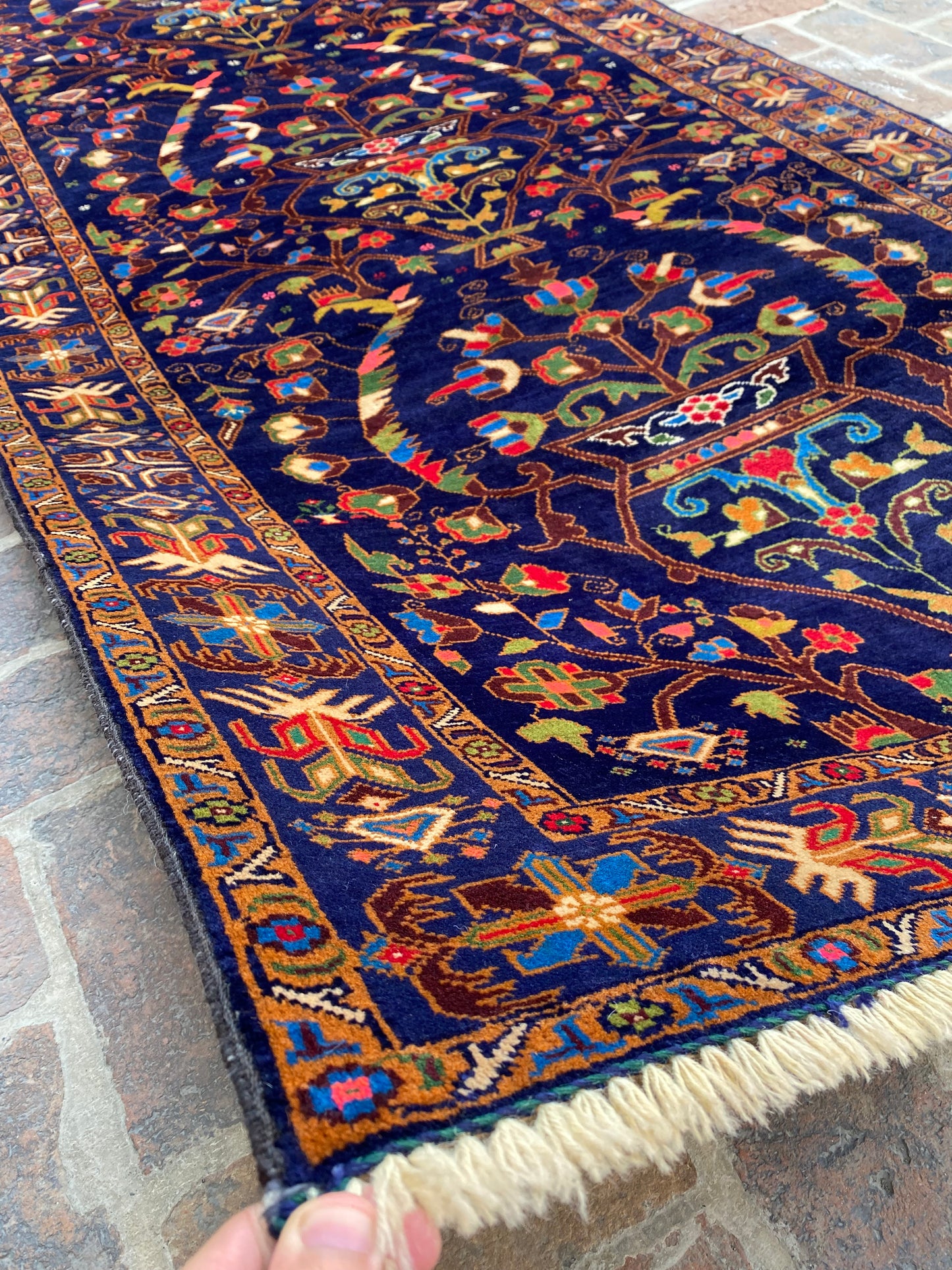 Handmade Afghan Traditional Balochi Rug 245 CM x 118 CM KAS#306
