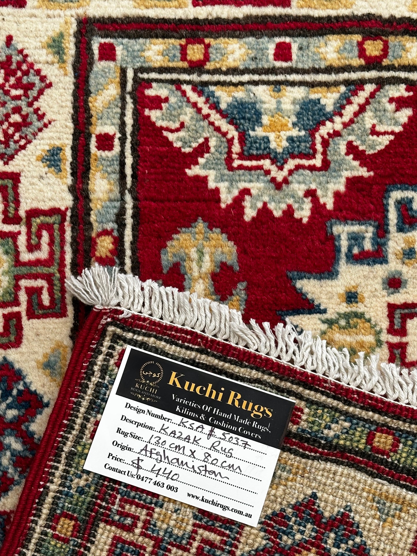 Handmade Red Kazak Rug 130 CM x 80CM KAS#5037