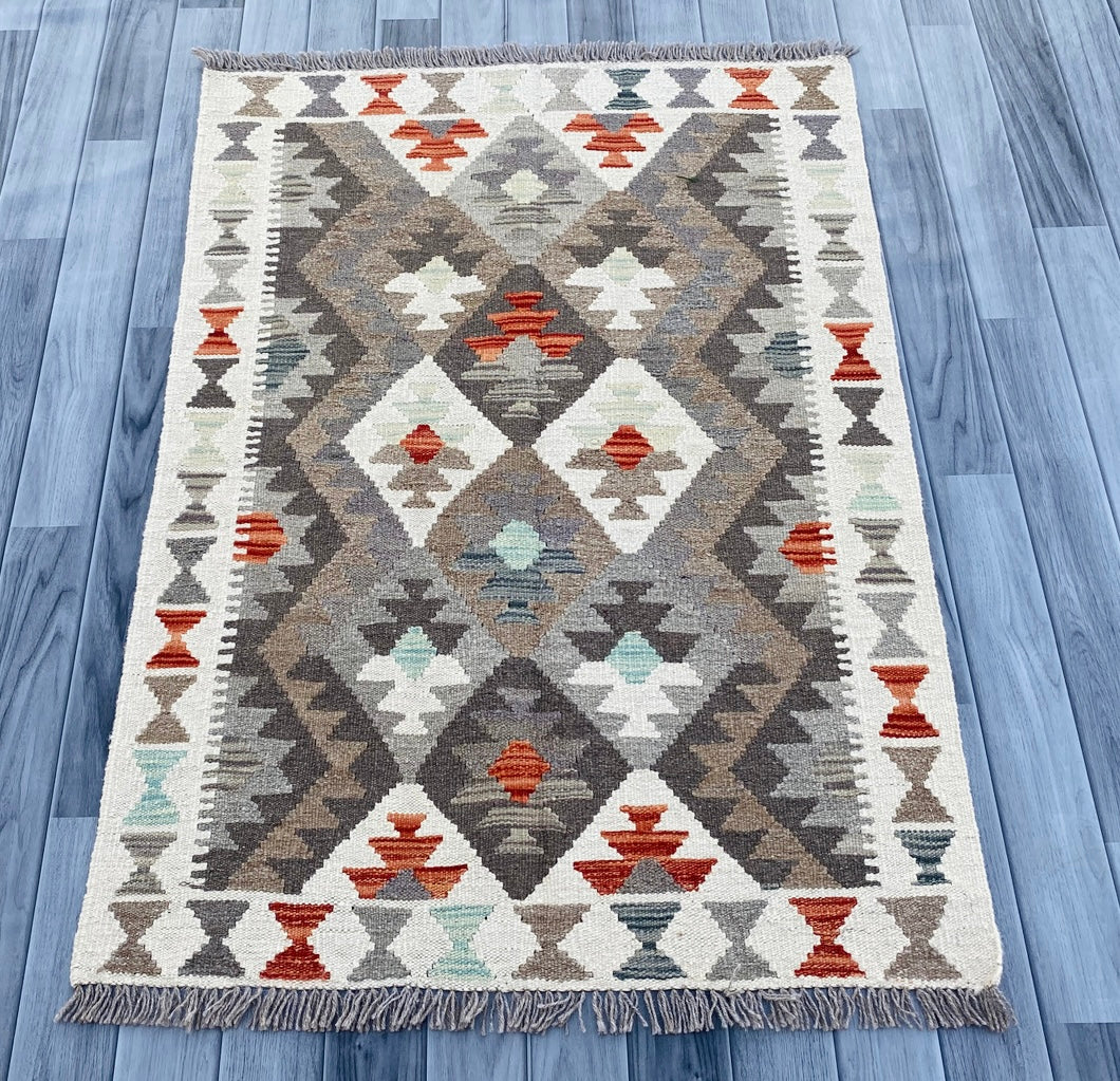 Handmade Afghan Chobi Kilim Rug 125 CM x 90 CM ( SS # 17 ).
