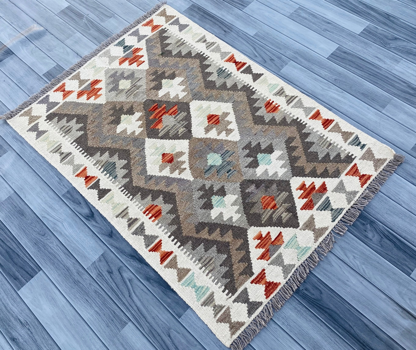 Handmade Afghan Chobi Kilim Rug 125 CM x 90 CM ( SS # 17 ).