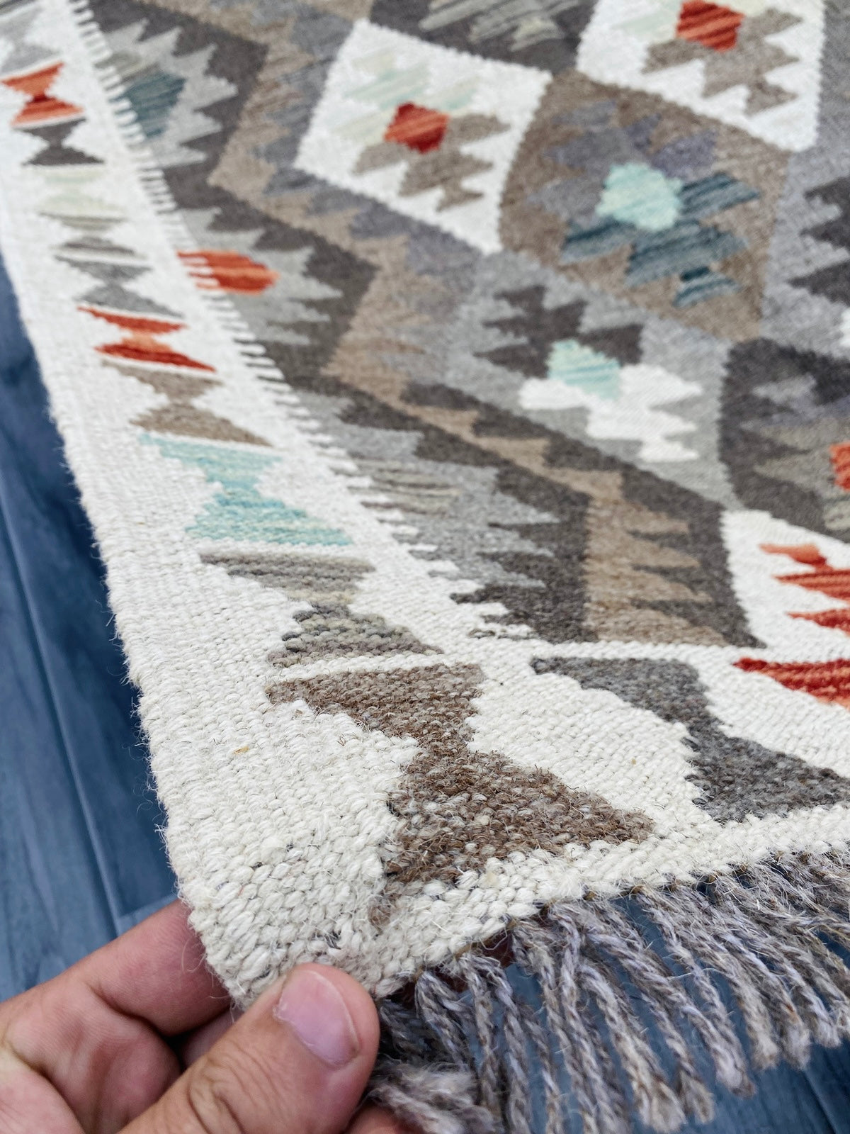 Handmade Afghan Chobi Kilim Rug 125 CM x 90 CM ( SS # 17 ).
