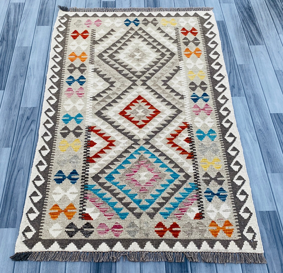 Handmade Afghan Chobi Kilim Rug 143 CM x 99 CM ( SS # 03 ).