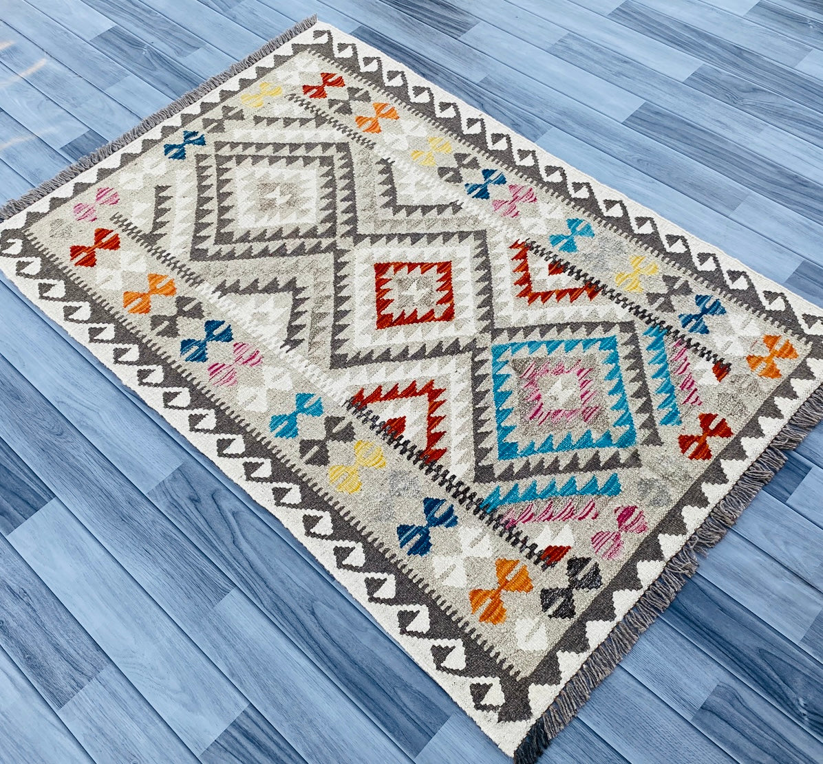 Handmade Afghan Chobi Kilim Rug 143 CM x 99 CM ( SS # 03 ).