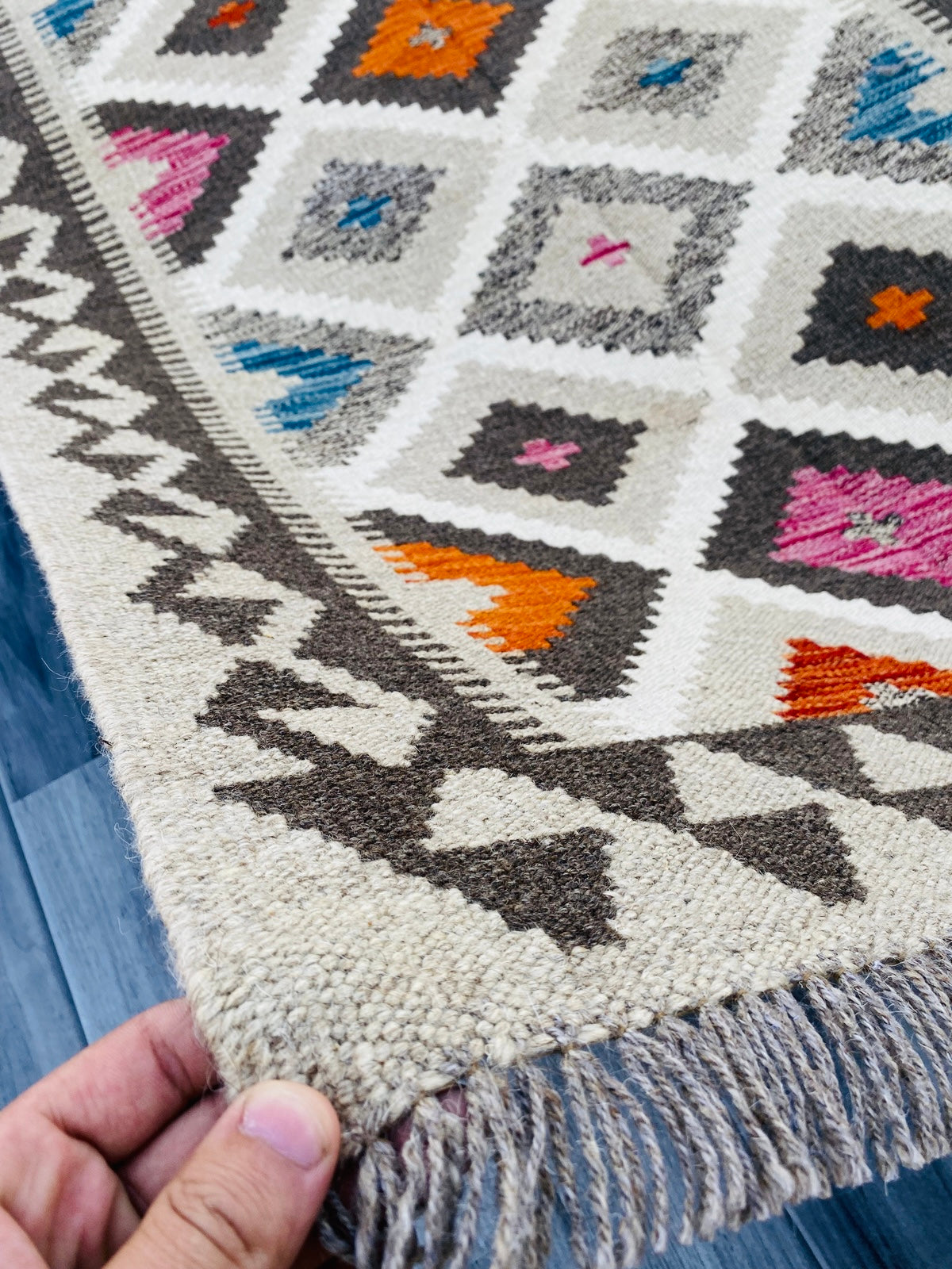Handmade Afghan Chobi Kilim Rug 149 CM x 99 CM ( SS # 13 ).