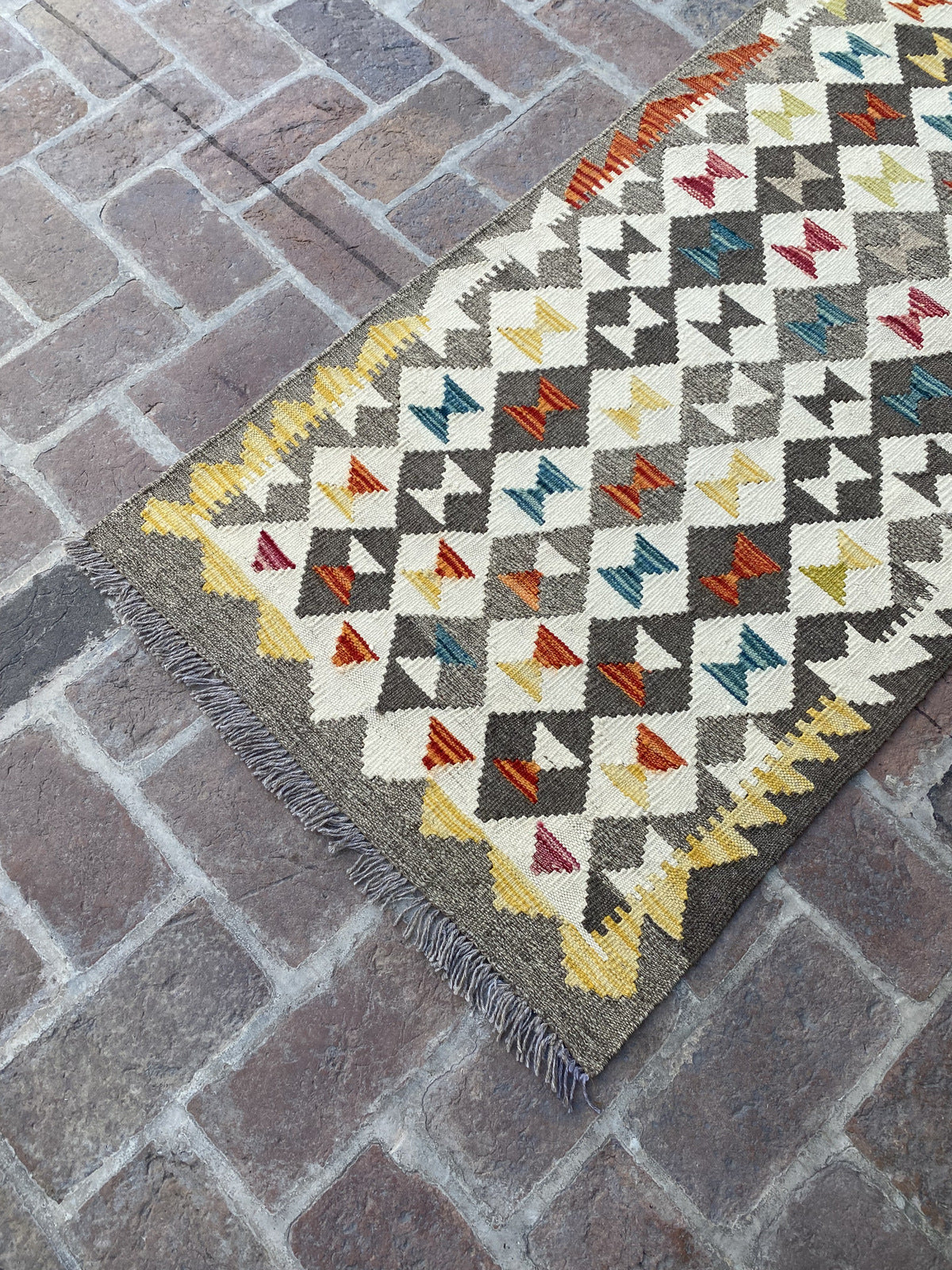 Handmade Flat Weave Kilim Hallway Runner Rug | 392 CM x 76 CM KA#45
