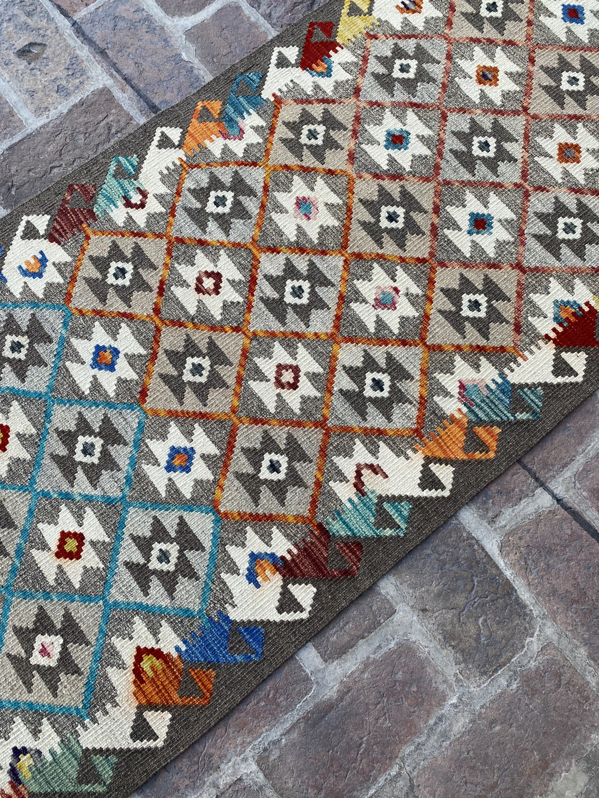 Handmade Flat Weave Kilim Hallway Runner Rug | 392CM x 78 CM KA#42