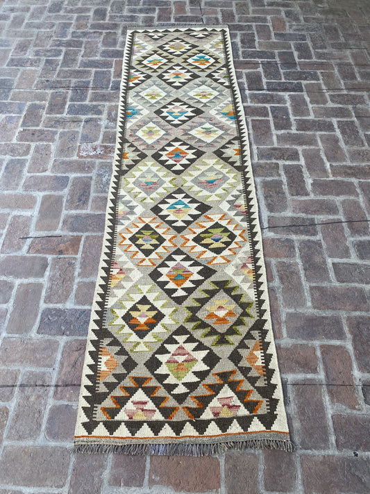 Handmade Flat Weave  Kilim Hallway Runner Rug |310 CM x 81 CM KA#35
