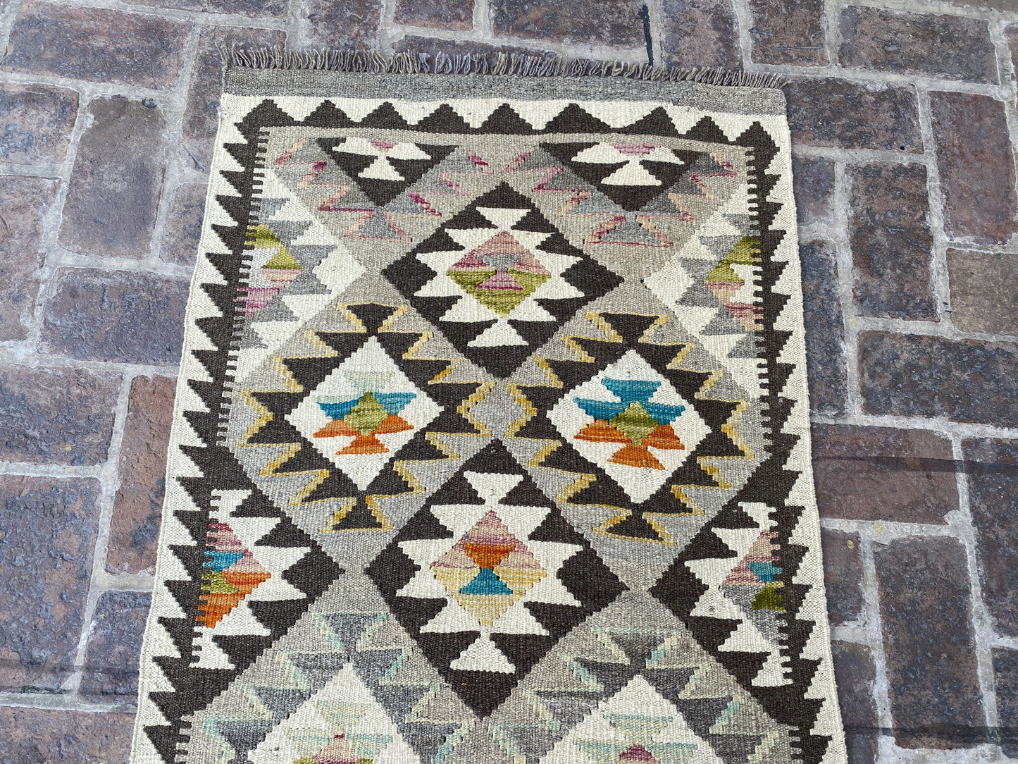 Handmade Flat Weave Kilim Hallway Runner Rug |310 CM x 81 CM KA#35