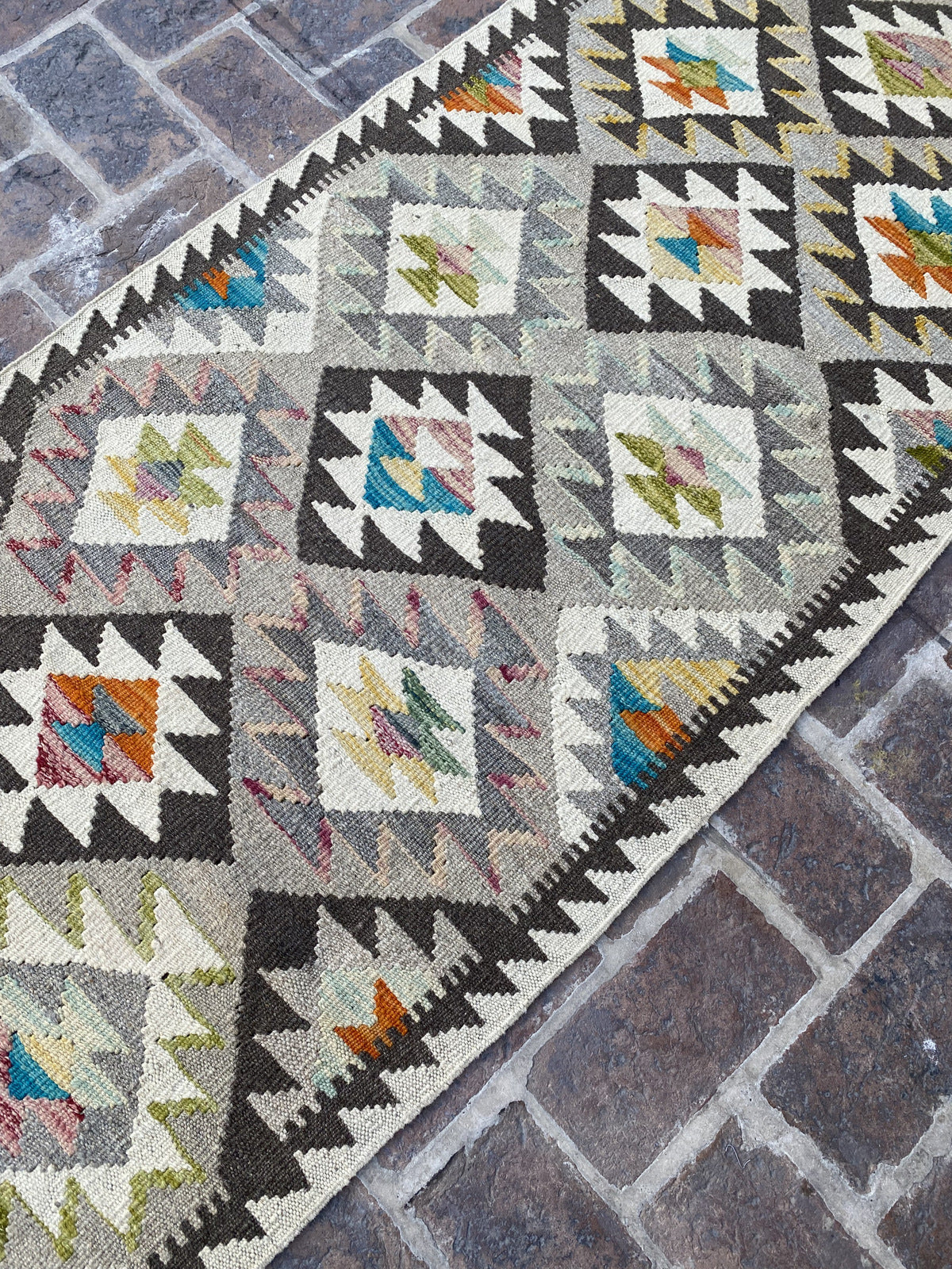 Handmade Flat Weave Kilim Hallway Runner Rug |310 CM x 81 CM KA#35