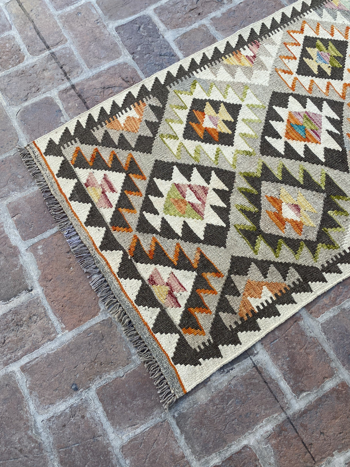 Handmade Flat Weave Kilim Hallway Runner Rug |310 CM x 81 CM KA#35