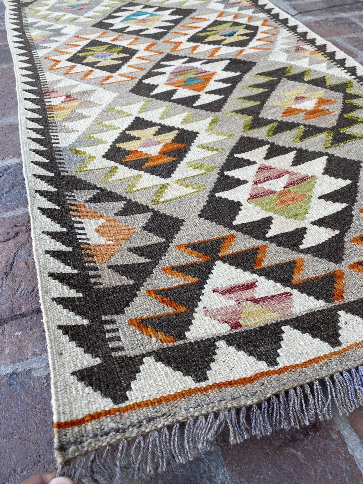 Handmade Flat Weave Kilim Hallway Runner Rug |310 CM x 81 CM KA#35