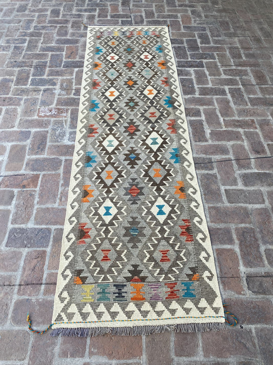 Handmade Flat Weave  Kilim Hallway Runner Rug |298 CM x 88 CM KA#34