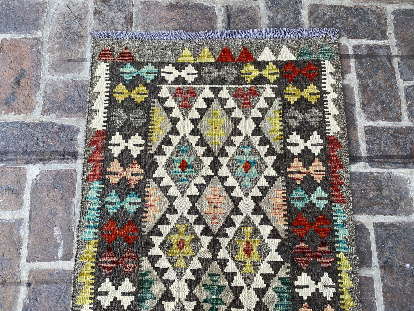 Handmade Flat Weave Kilim Hallway Runner Rug| 248CM x 76CM KA#22