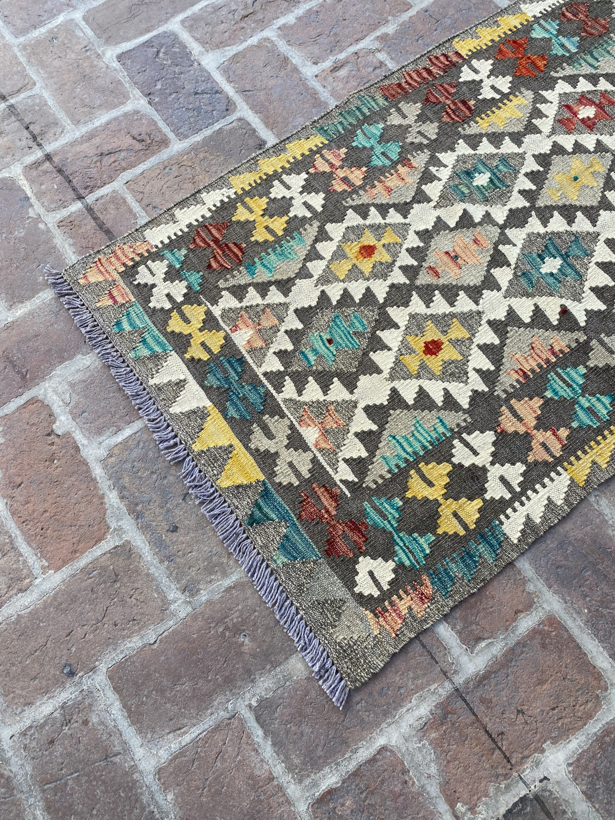 Handmade Flat Weave Kilim Hallway Runner Rug| 248CM x 76CM KA#22