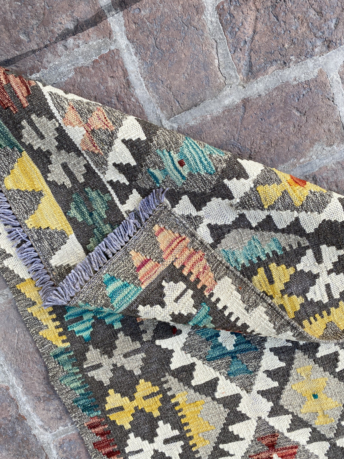 Handmade Flat Weave Kilim Hallway Runner Rug| 248CM x 76CM KA#22