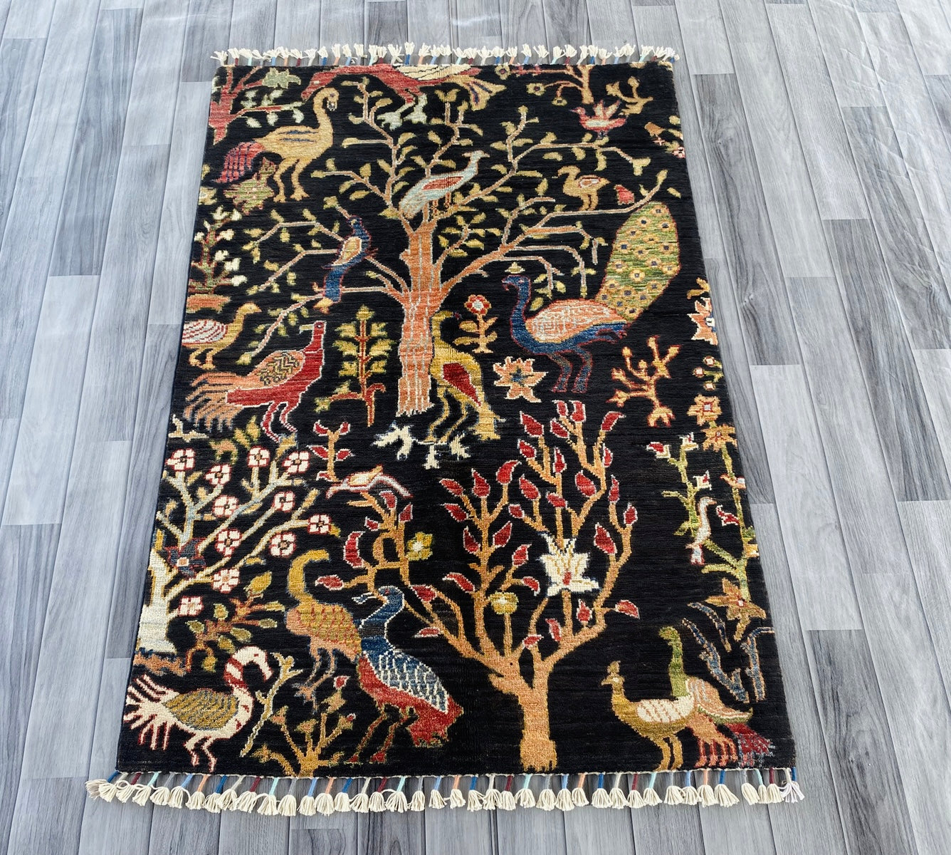 Handmade Chobi Pictorial Wool Rug 141 CM x 96 CM ( SS#67 ).