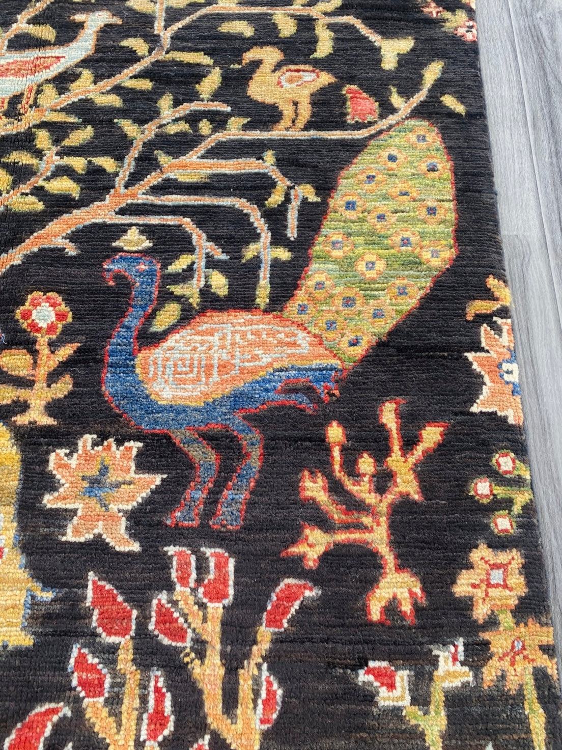 Handmade Chobi Pictorial Wool Rug 141 CM x 96 CM ( SS#67 ).
