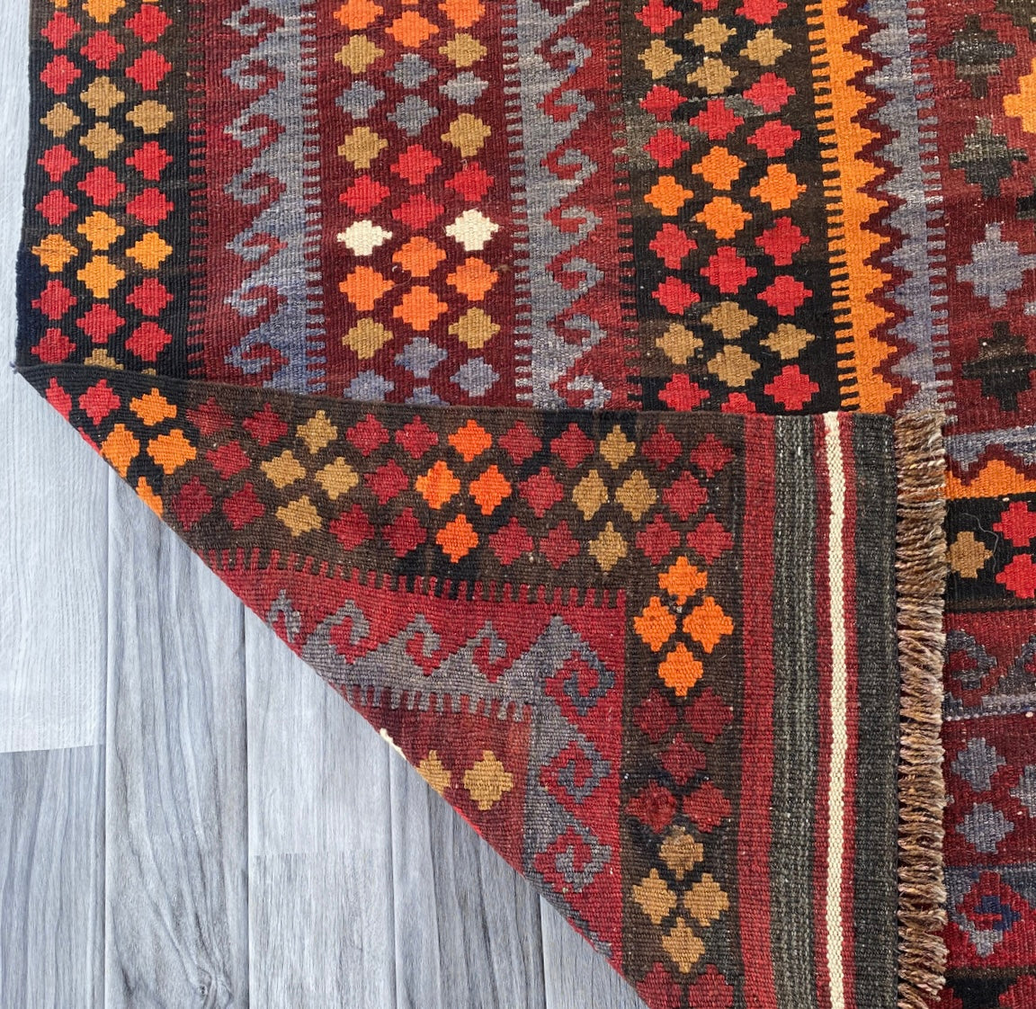Handmade Afghan Traditional Old Kilim Rug 292 CM x 200 CM ( SS# 122 )