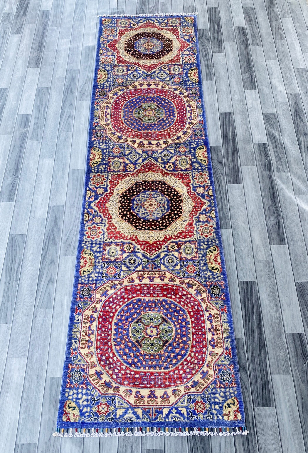 Handmade Afghan Chobi Hallway Runner Rug 296 CM x 78 CM ( SS#33 )